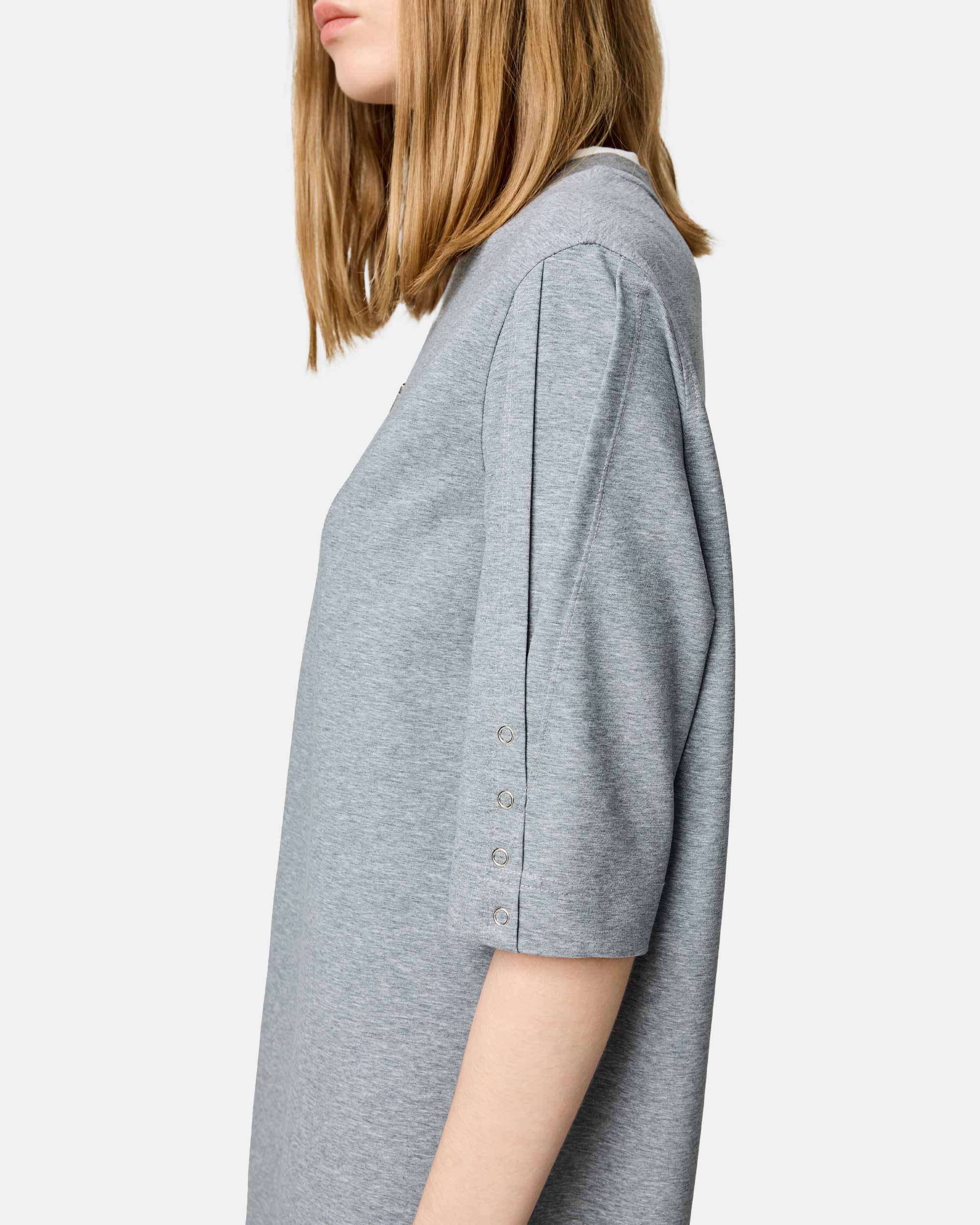 Women's Air Cotton Layered Collar Straight T-Shirt Dress