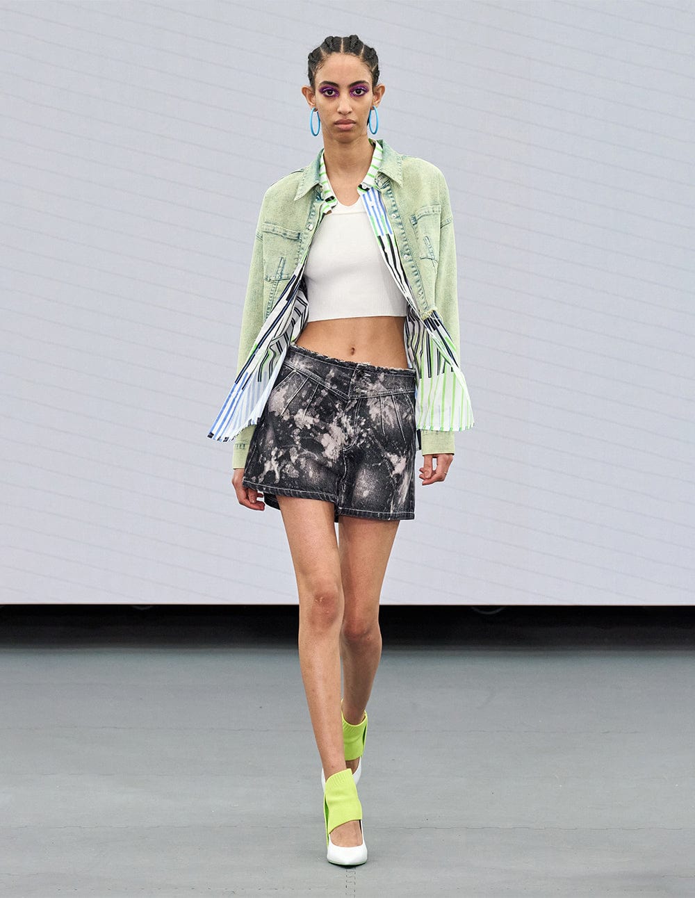 Women's Runway Style Tie-Dye Denim Shorts