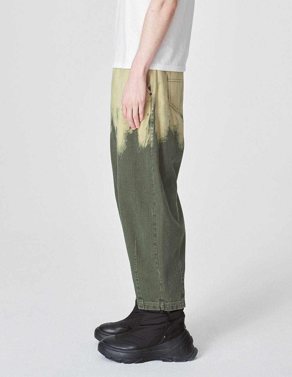 Unisex Army Green Washed Jeans