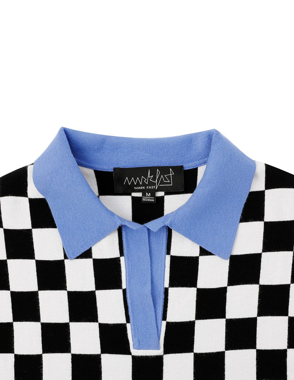 Women's Checkered Shoulder Pad Knit Sweater