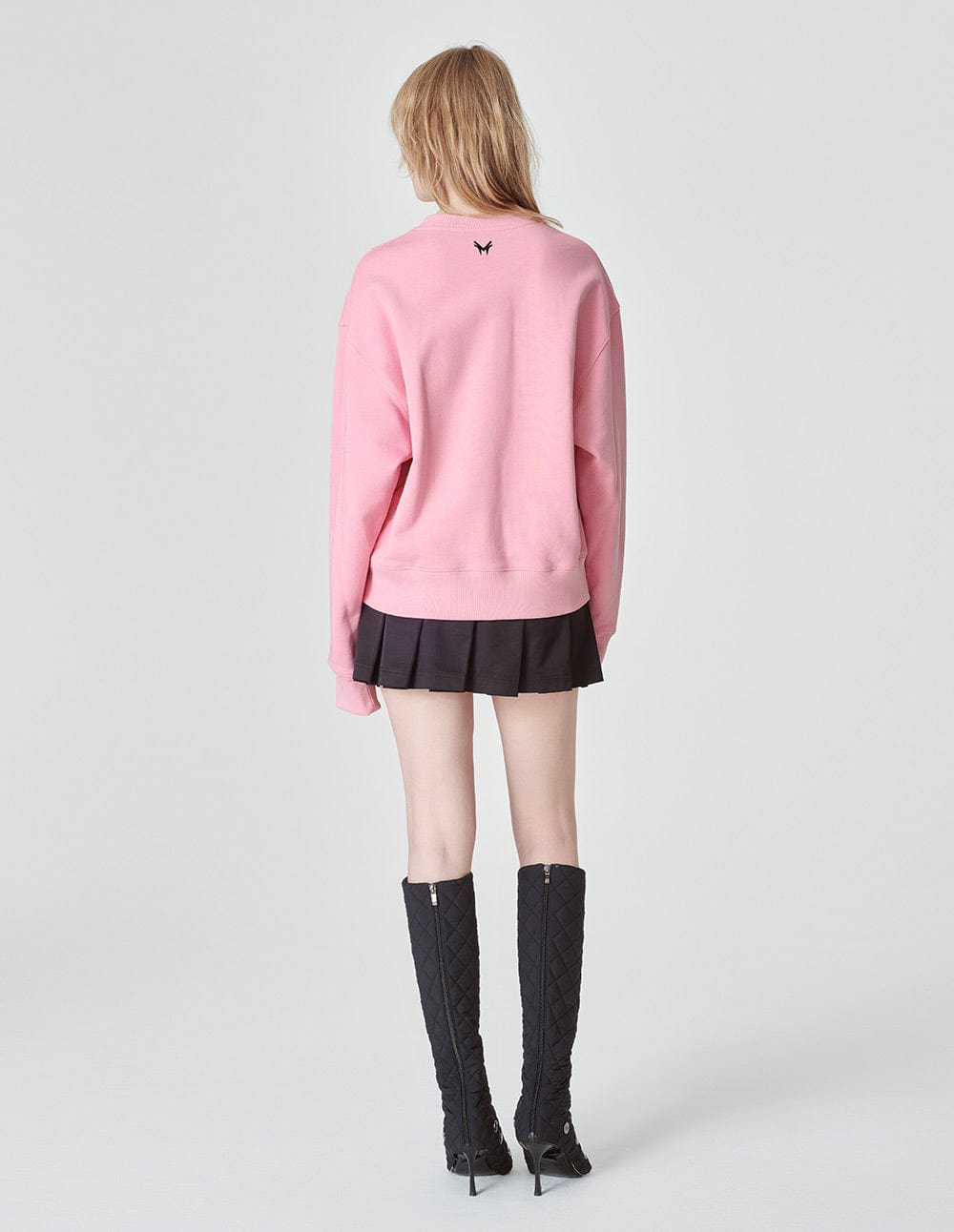 Unisex Pink Cotton Print Sweatshirt