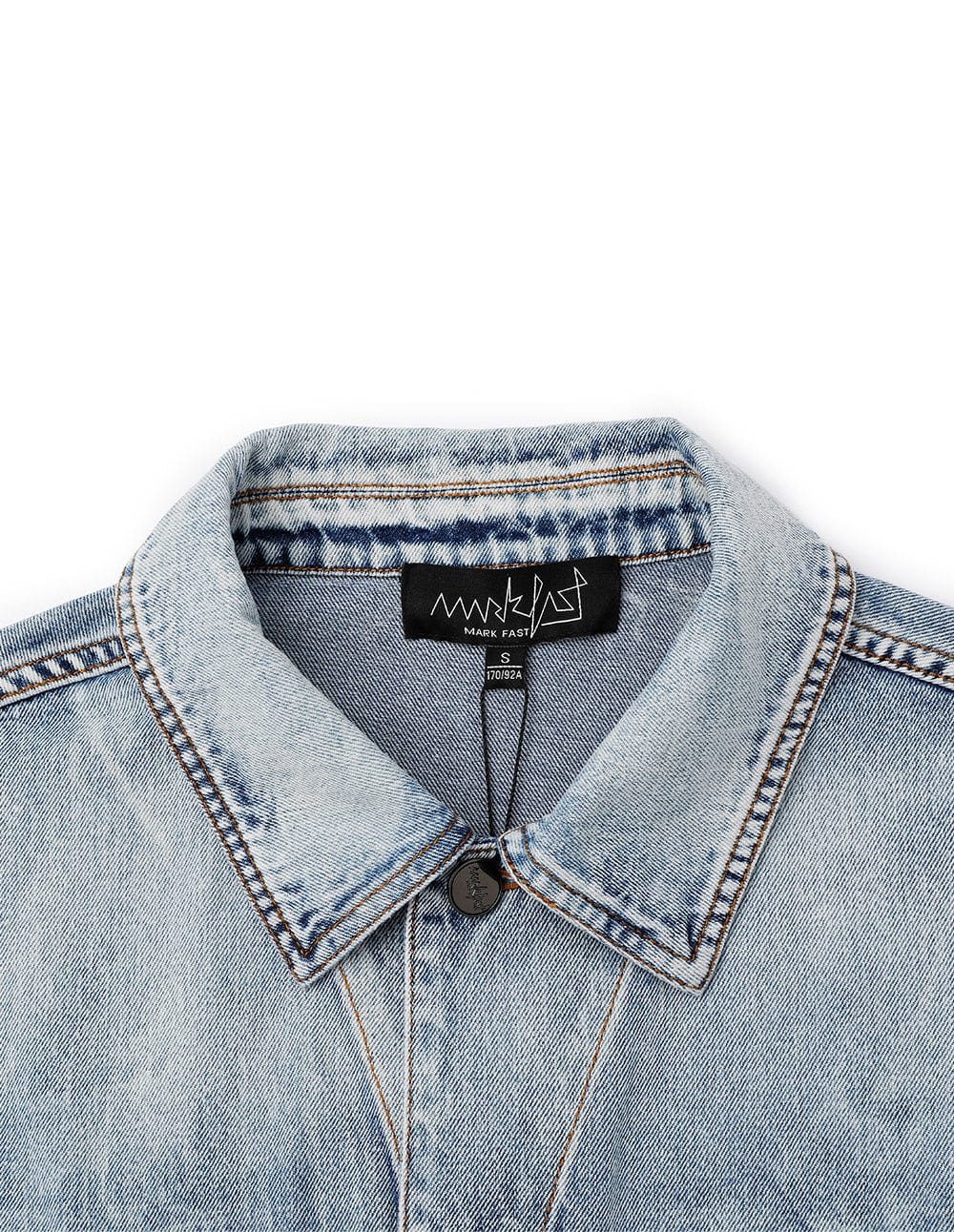 Unisex Gradient Fade Washed Denim Jacket