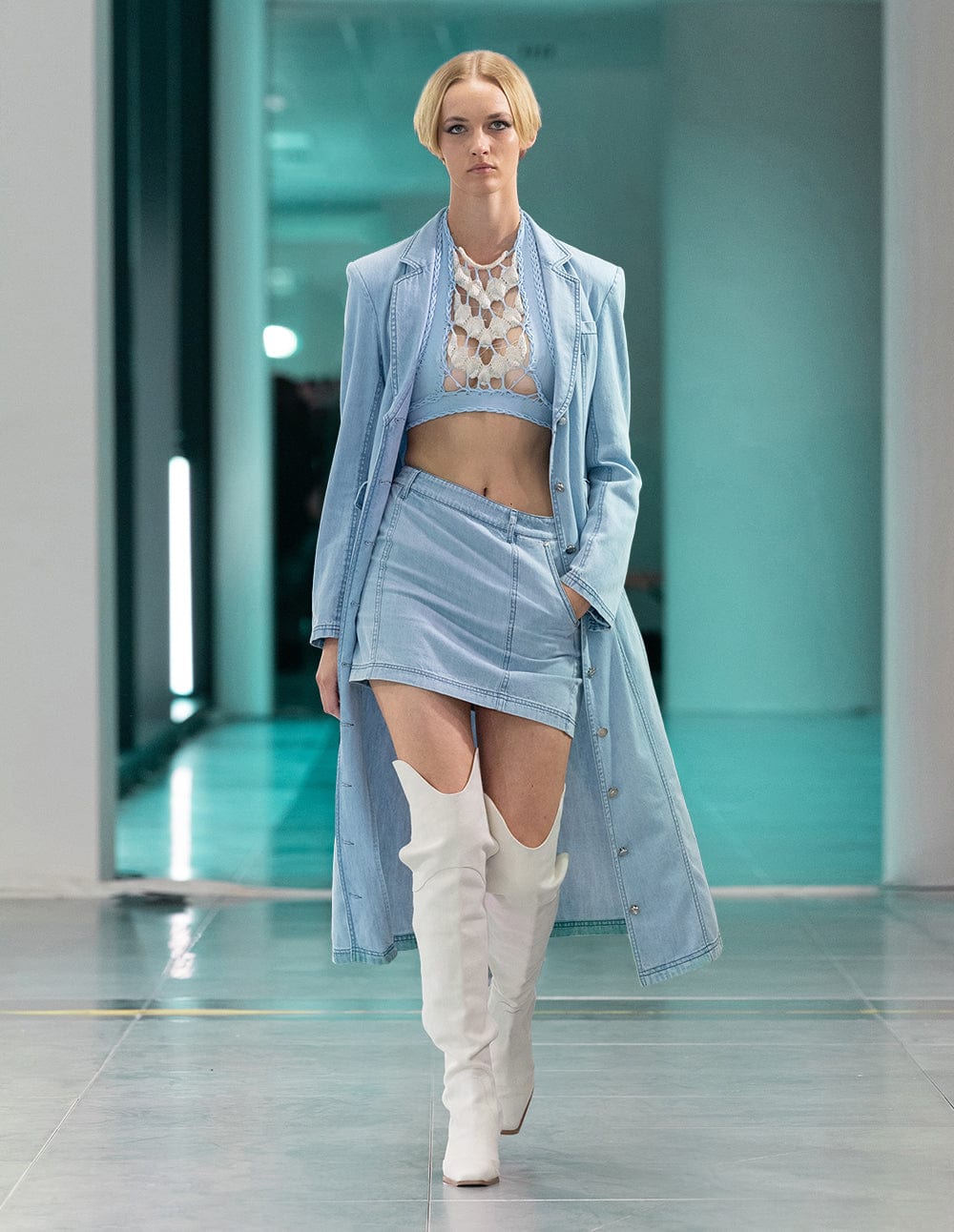 Women's Washed Denim Skirt