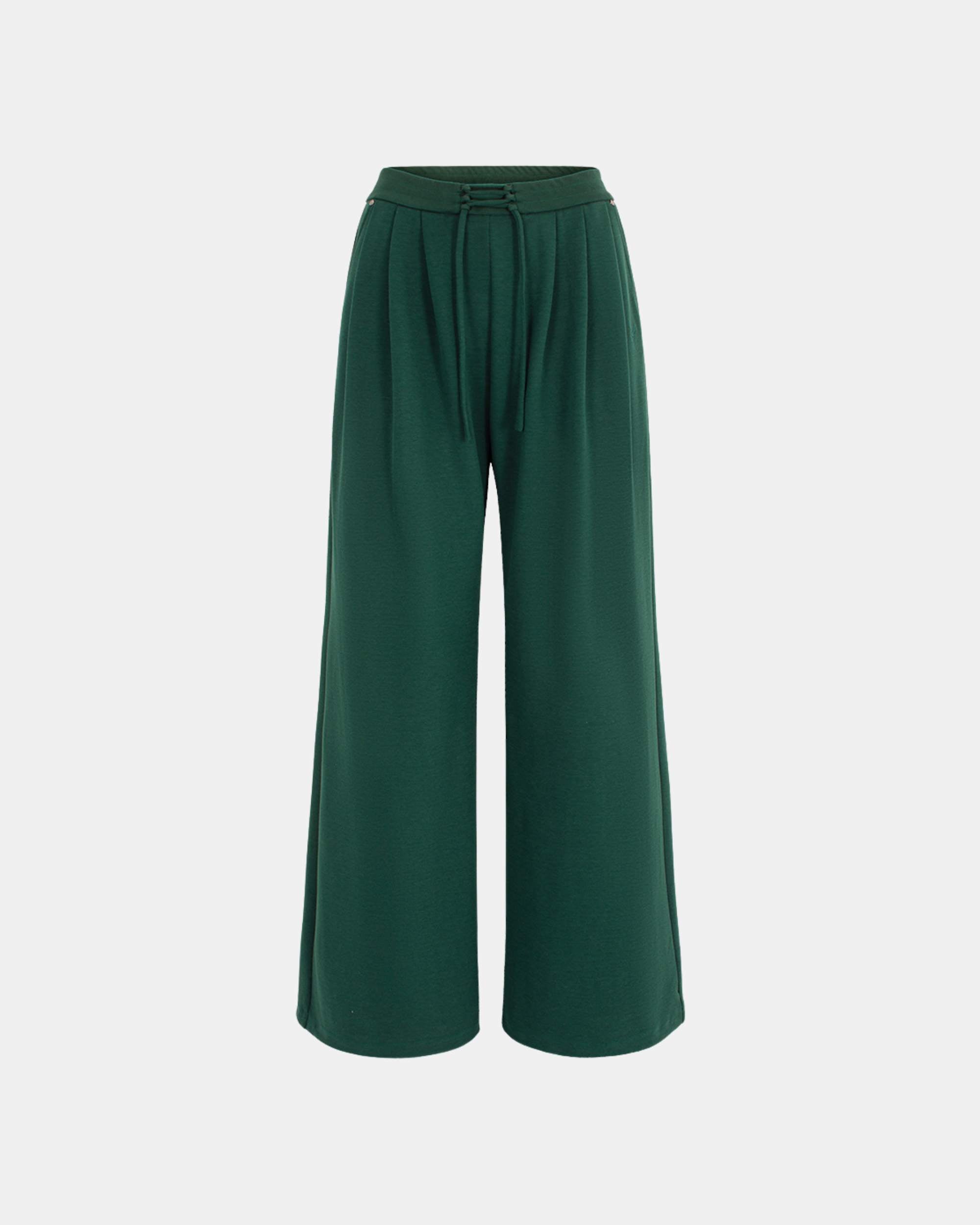 Women's Versatile Slimming Elastic Drawstring Wide-Leg Pants