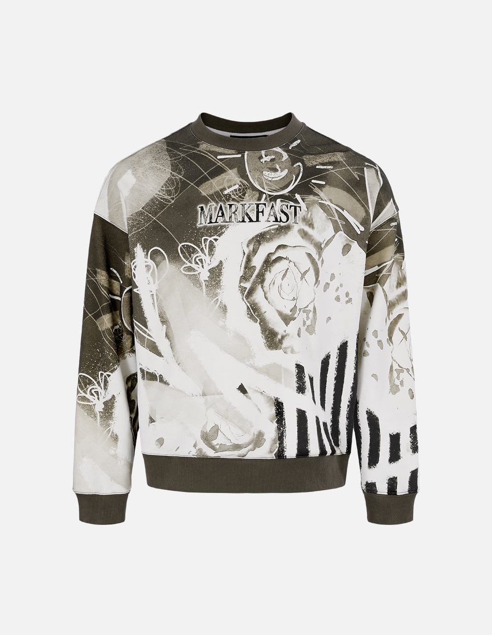 Unisex Rose Positioning Printed Cotton Sweatshirt