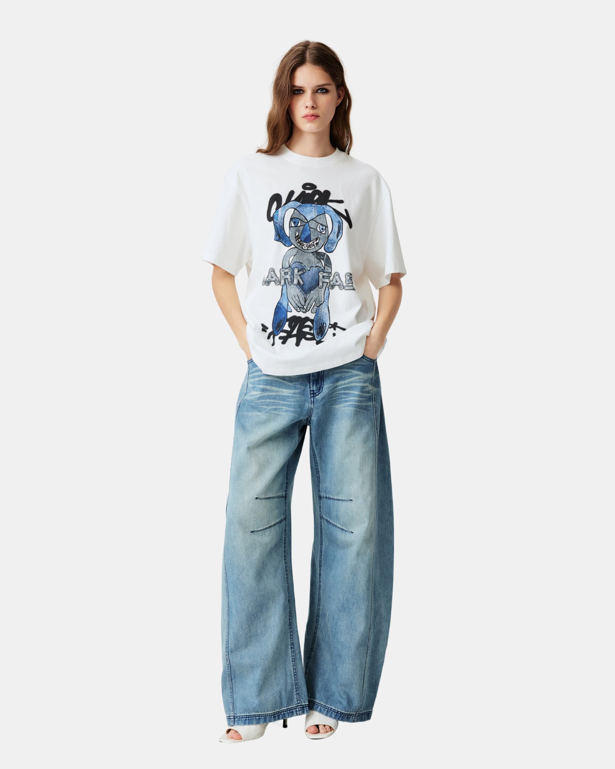 Unisex Graffiti Logo Print Short Sleeve Tee