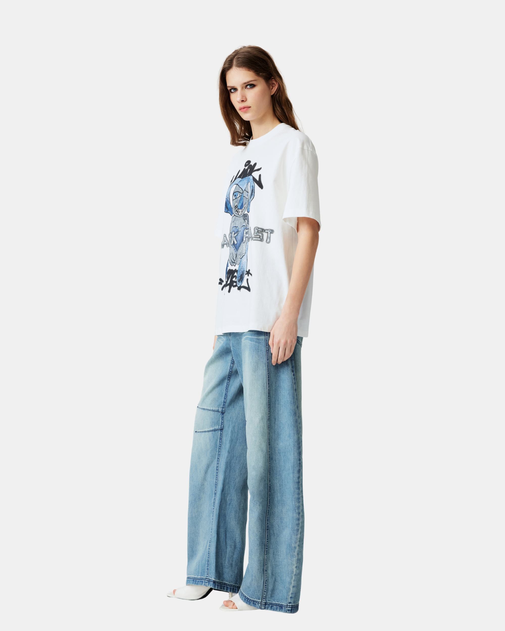 Unisex Graffiti Logo Print Short Sleeve Tee