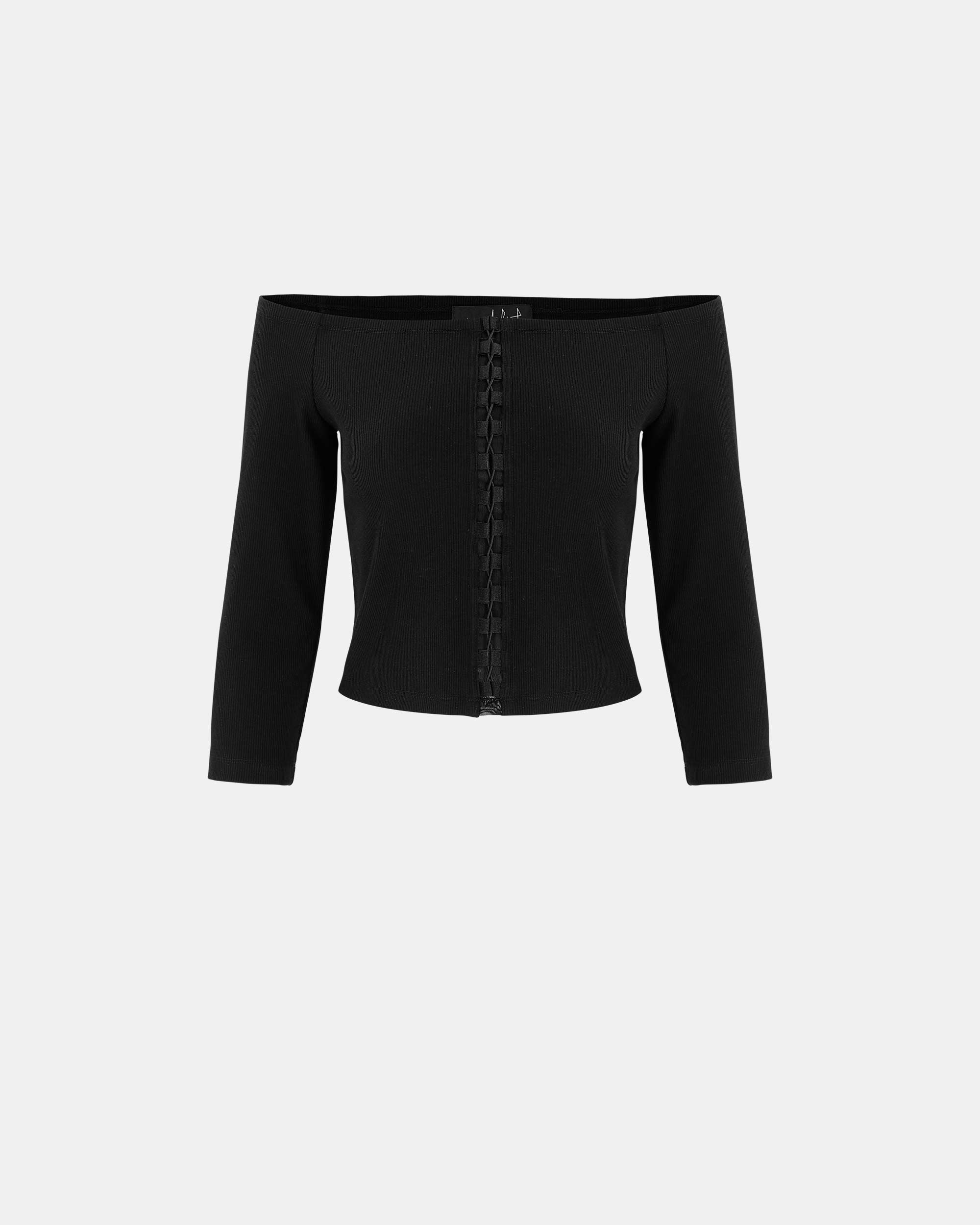 Women's Off-the-Shoulder Cross Strap Knitted T-Shirt