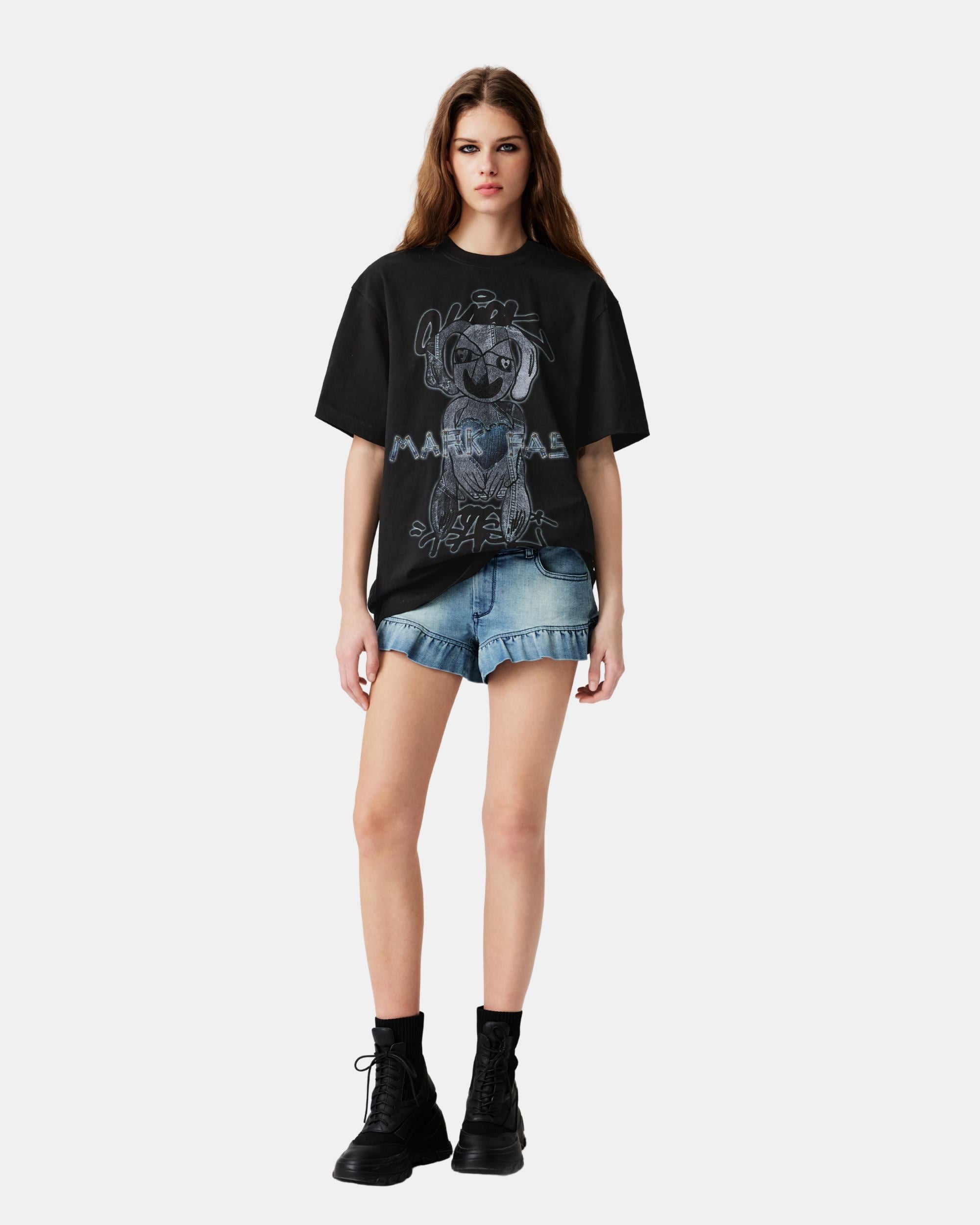 Unisex Graffiti Logo Print Short Sleeve Tee