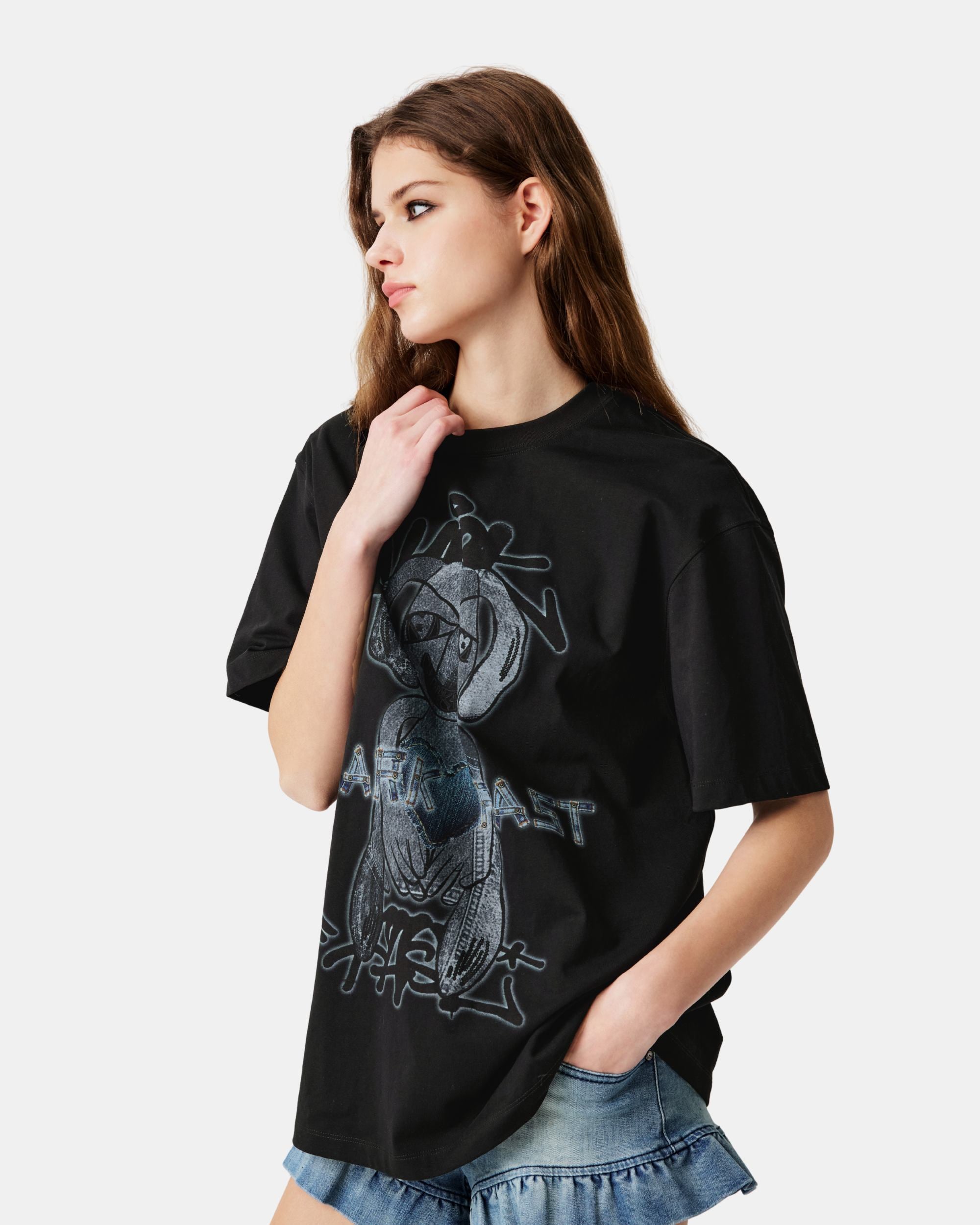 Unisex Graffiti Logo Print Short Sleeve Tee