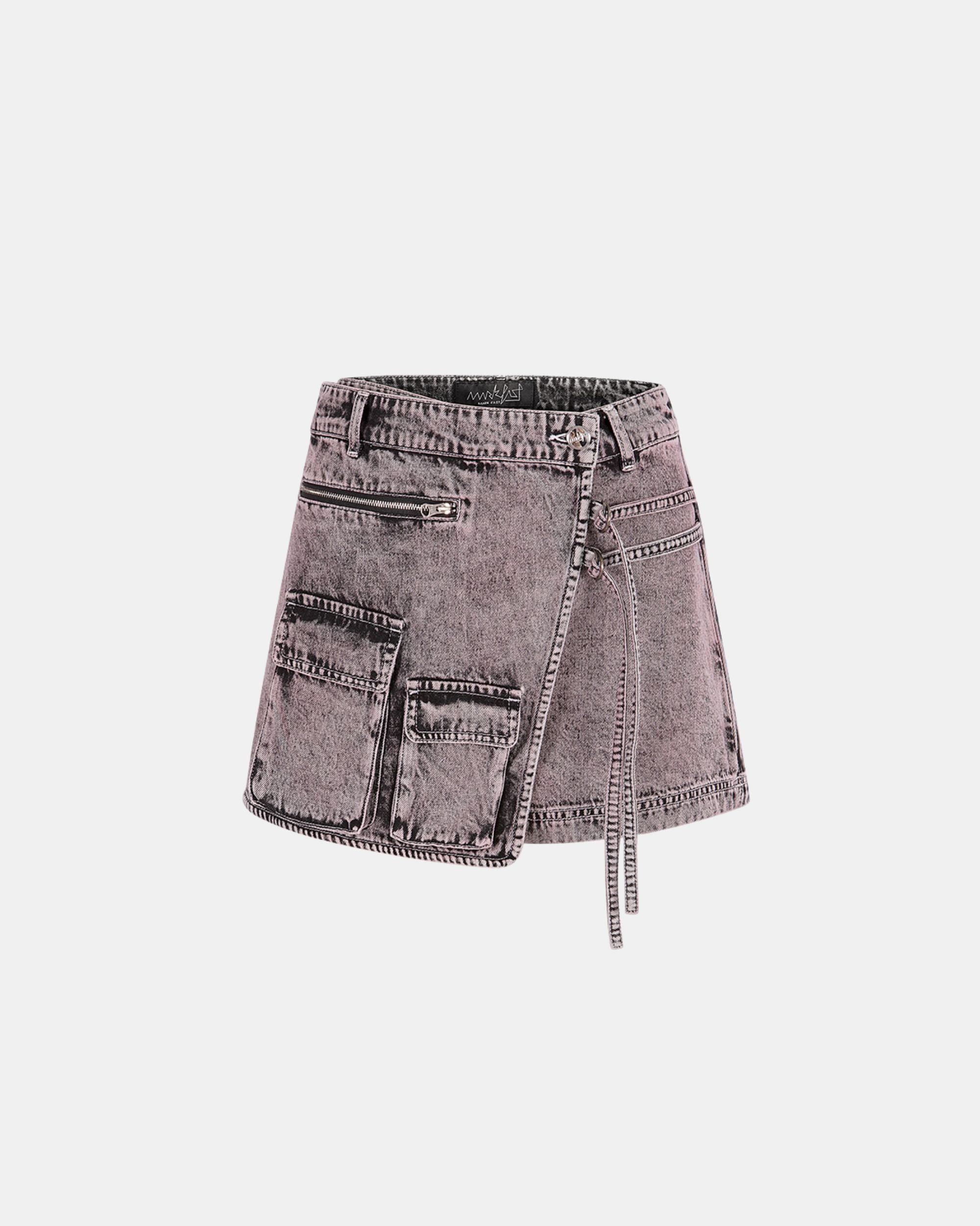 Women's Wrap Snowflake Dyed Denim Culottes Shorts
