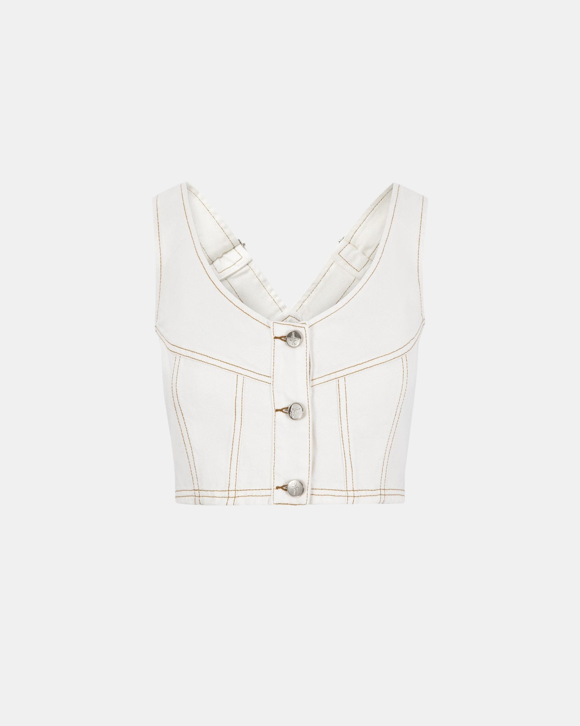 Women's White Washed Denim Vest