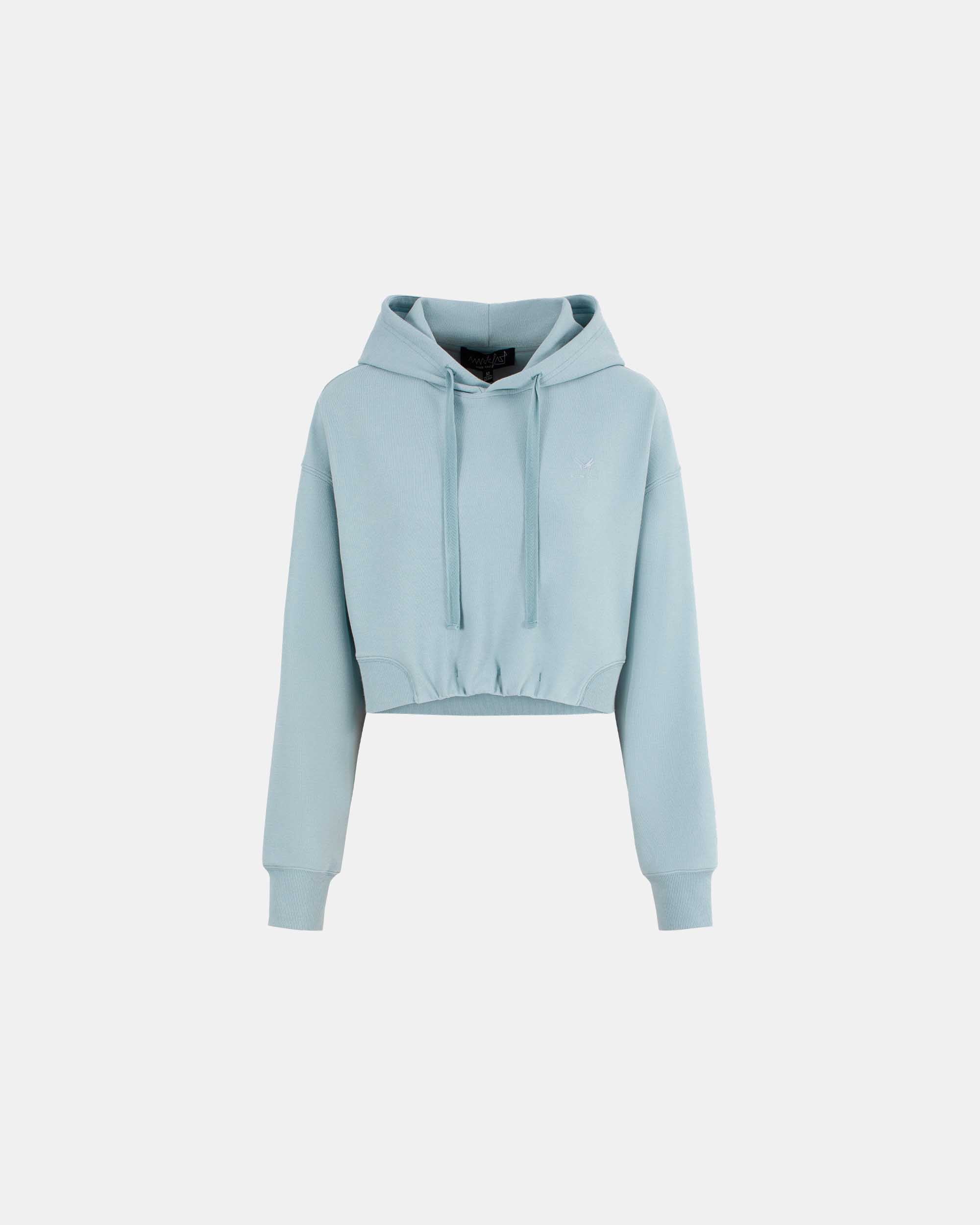 Women's Elasticated Hem Cropped Hooded Sweatshirt