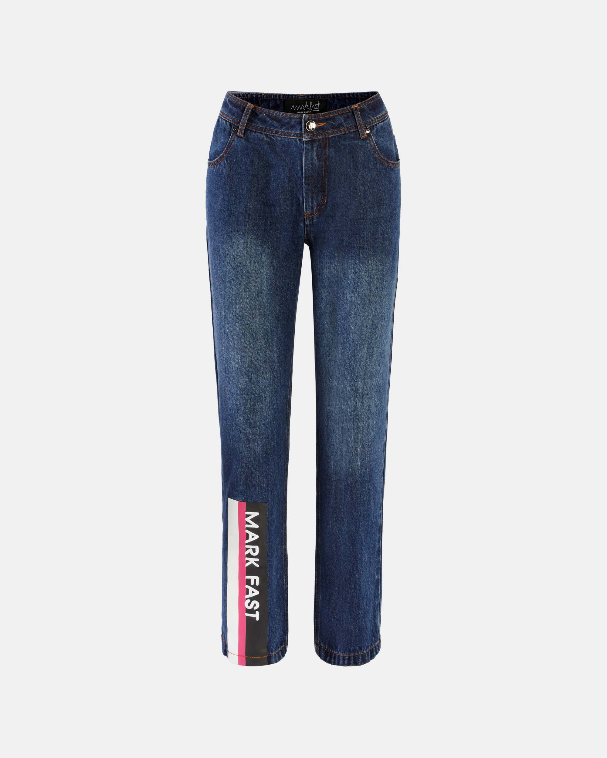 Women's Straight Fit Embroidered Washed Denim Jeans