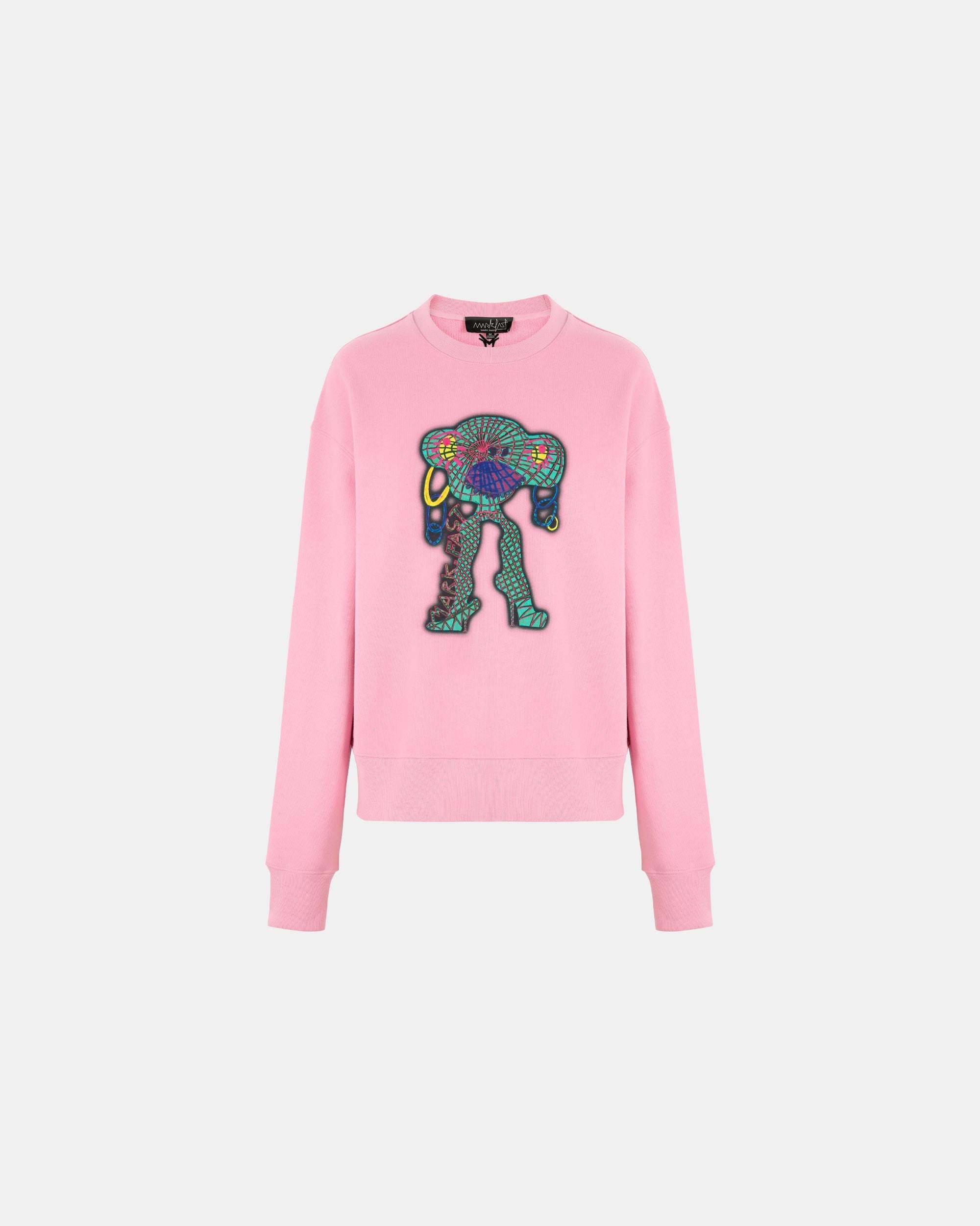 Unisex Pink Cotton Print Sweatshirt