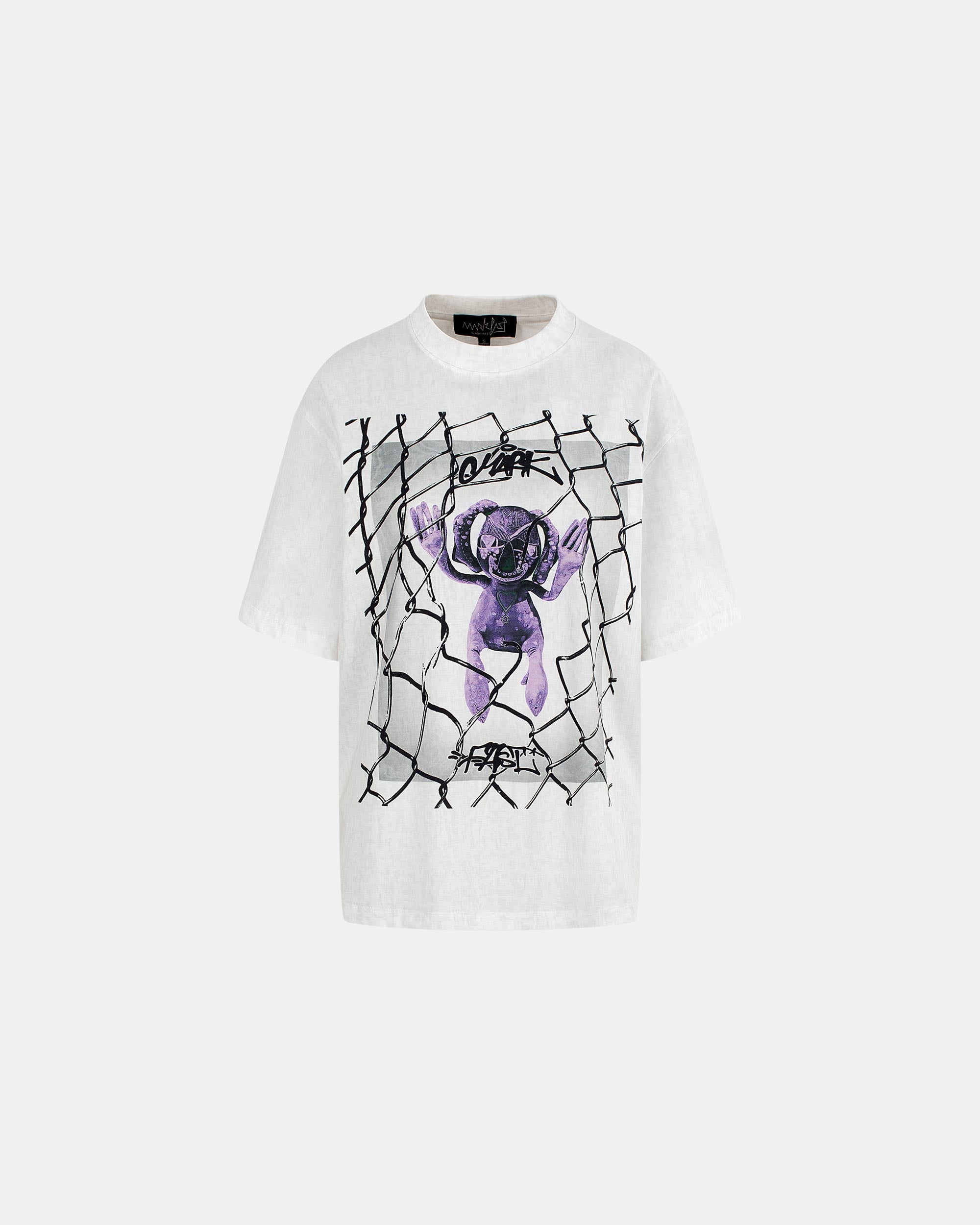 Women's Chain-Link Fence Graphic Print Cotton T-Shirt