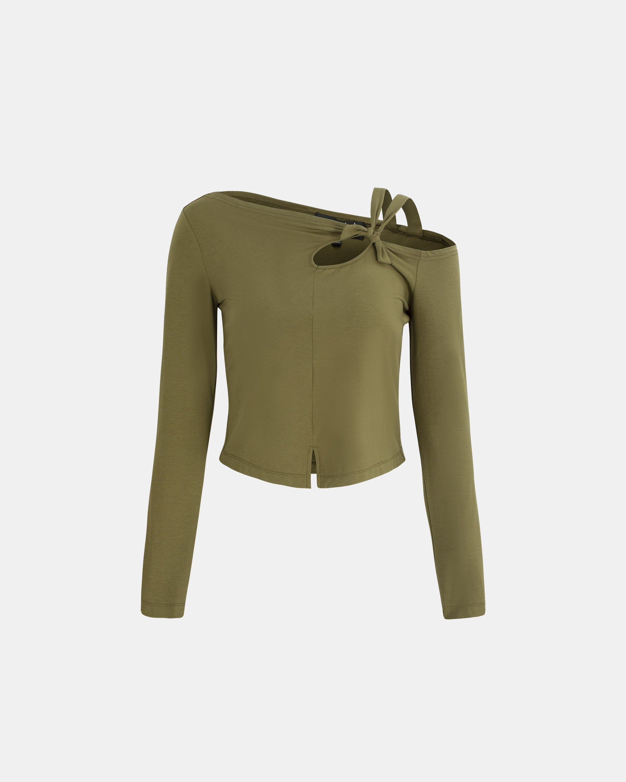 Women's Oblique Collar Double Strap Hollow Top