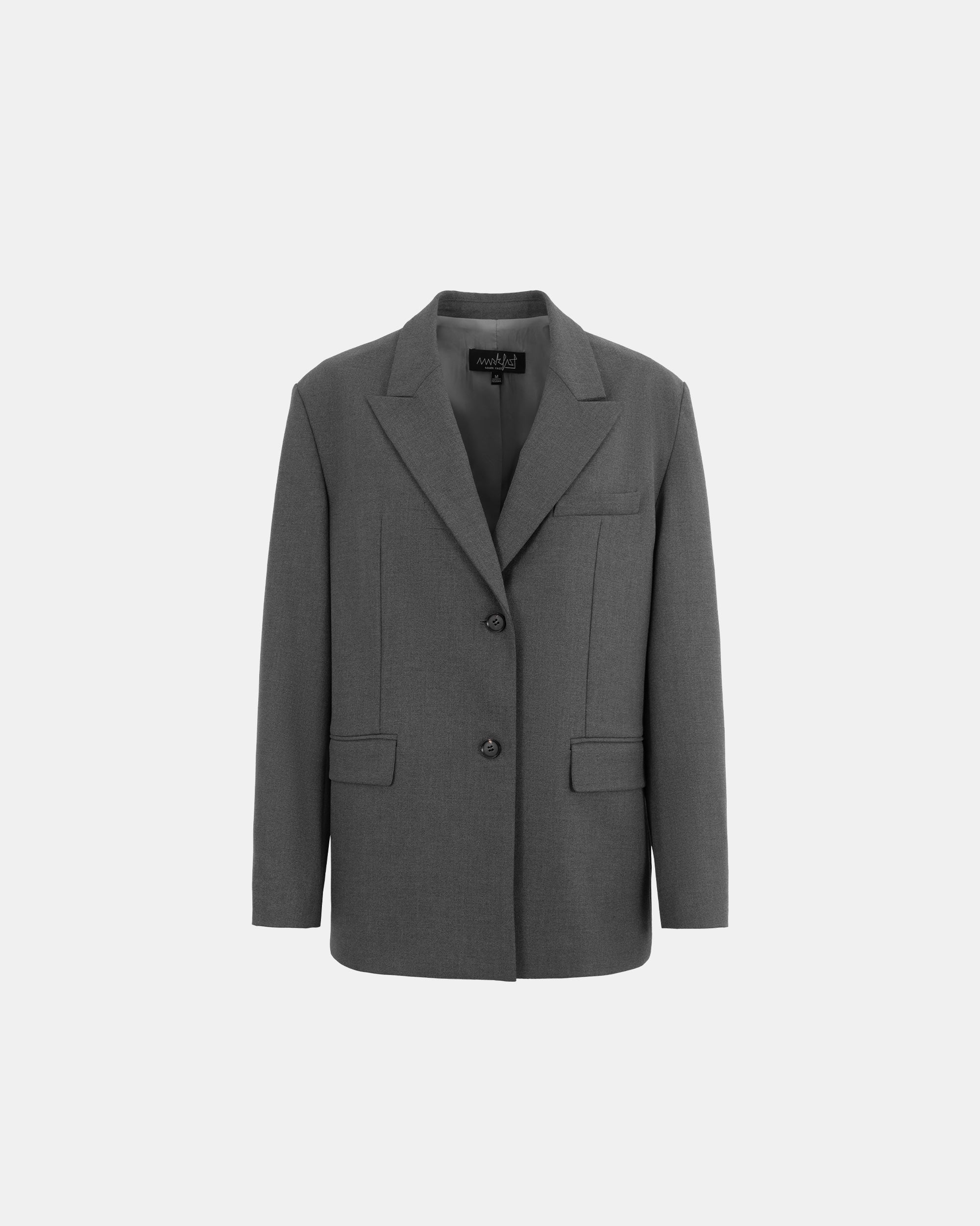 Women's Peak Lapel Oversized Dropped Shoulder Suit Jacket