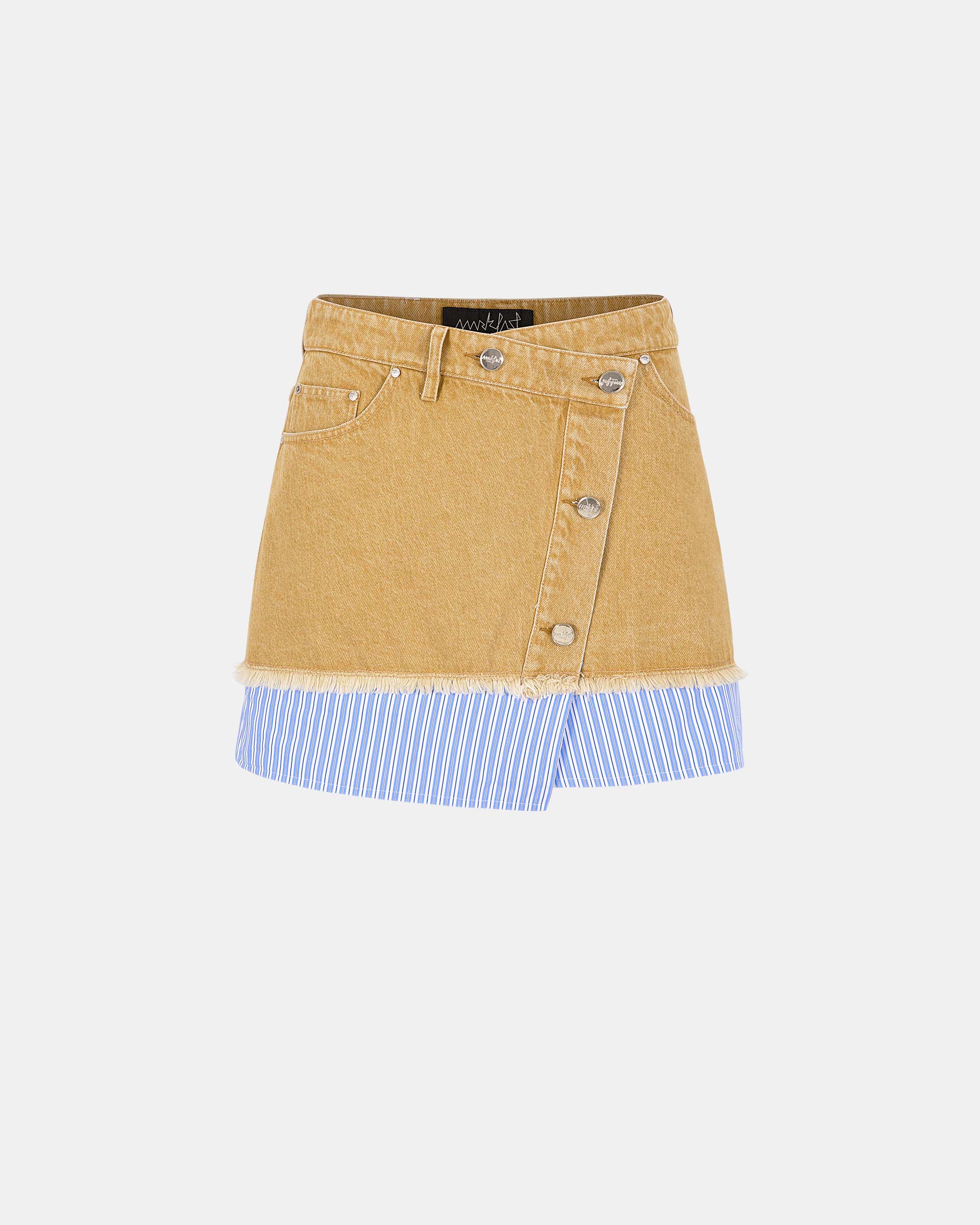 Women's Patchwork Washed Denim Skirt