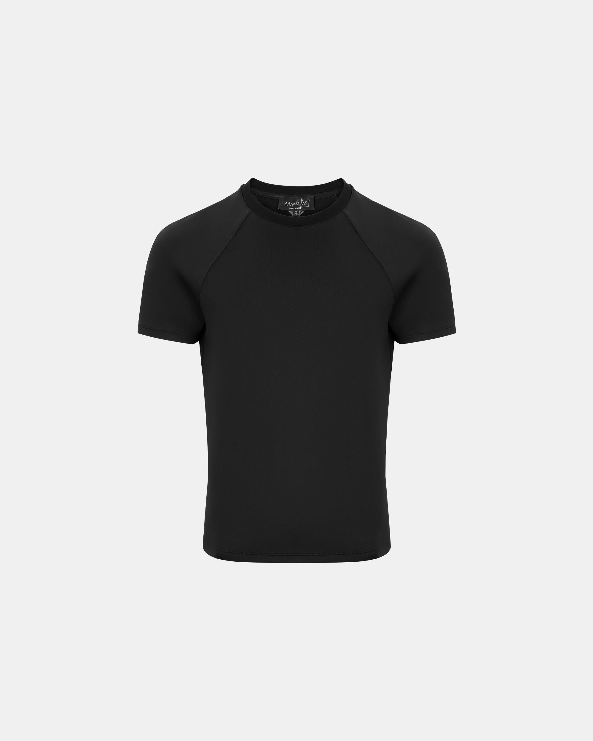 Men's Black Simple Air Cotton Round Neck T-Shirt