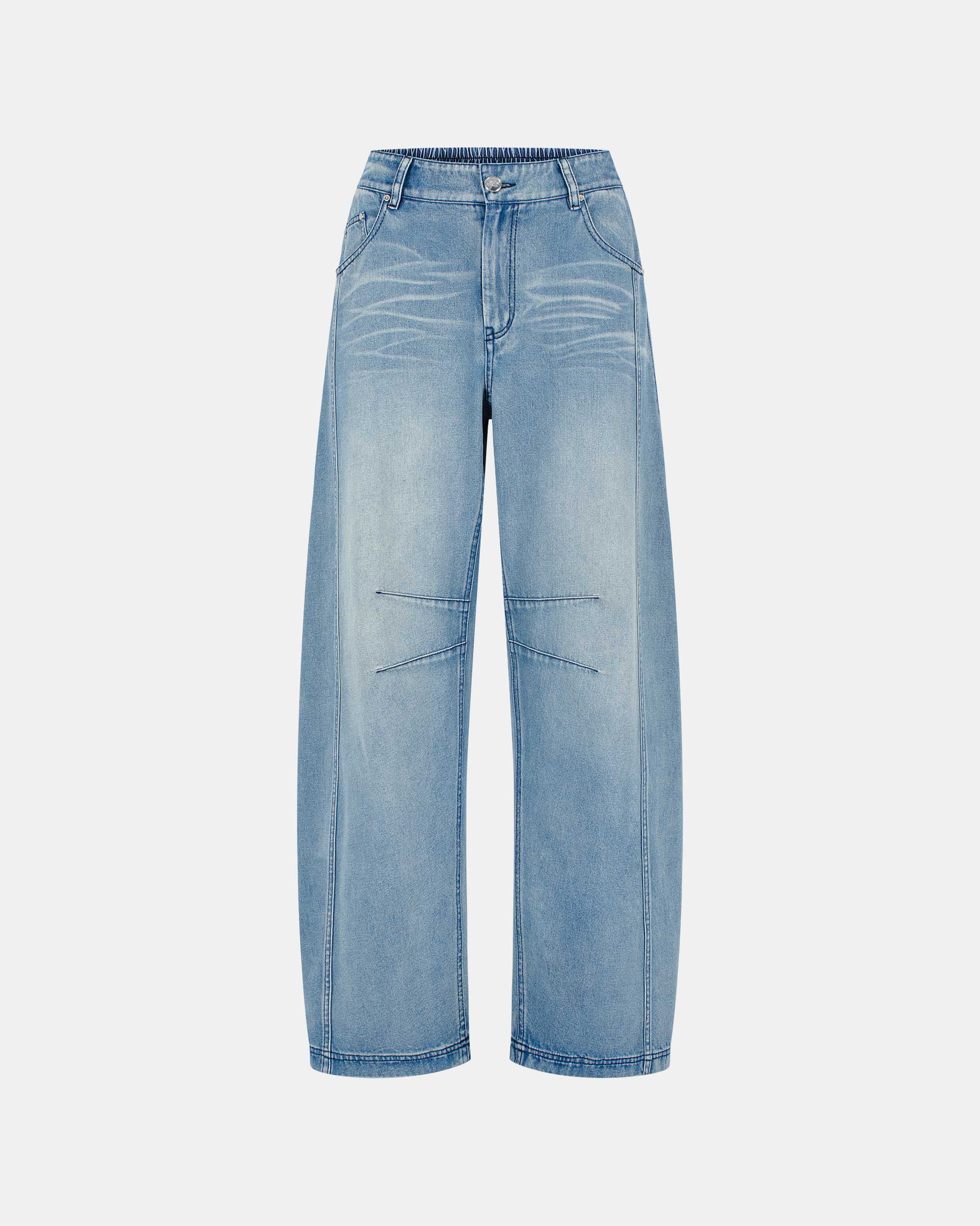Unisex Panel-Stitch Baggy Denim Pants