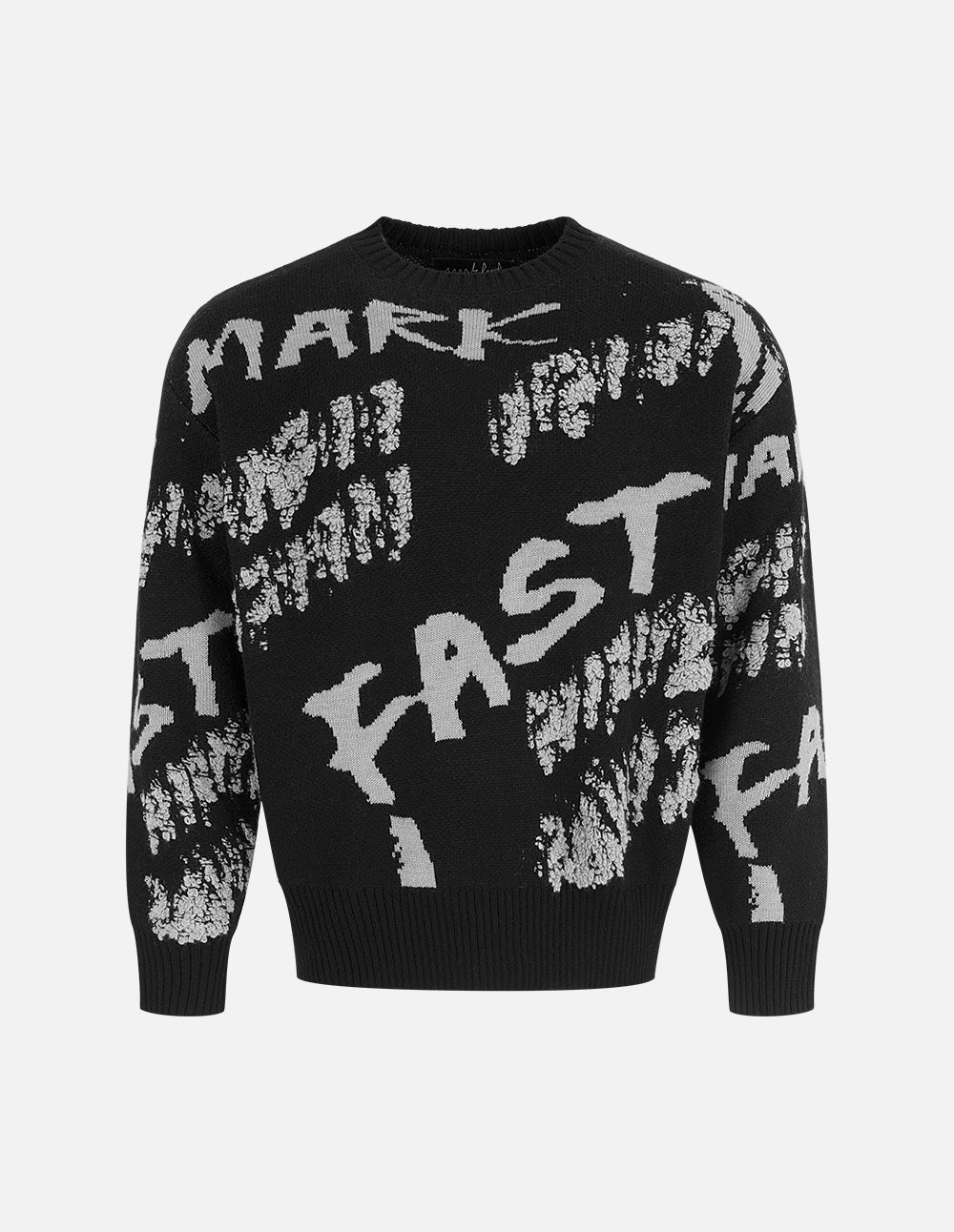 Men's Contrast Letter Jacquard Wool Sweater