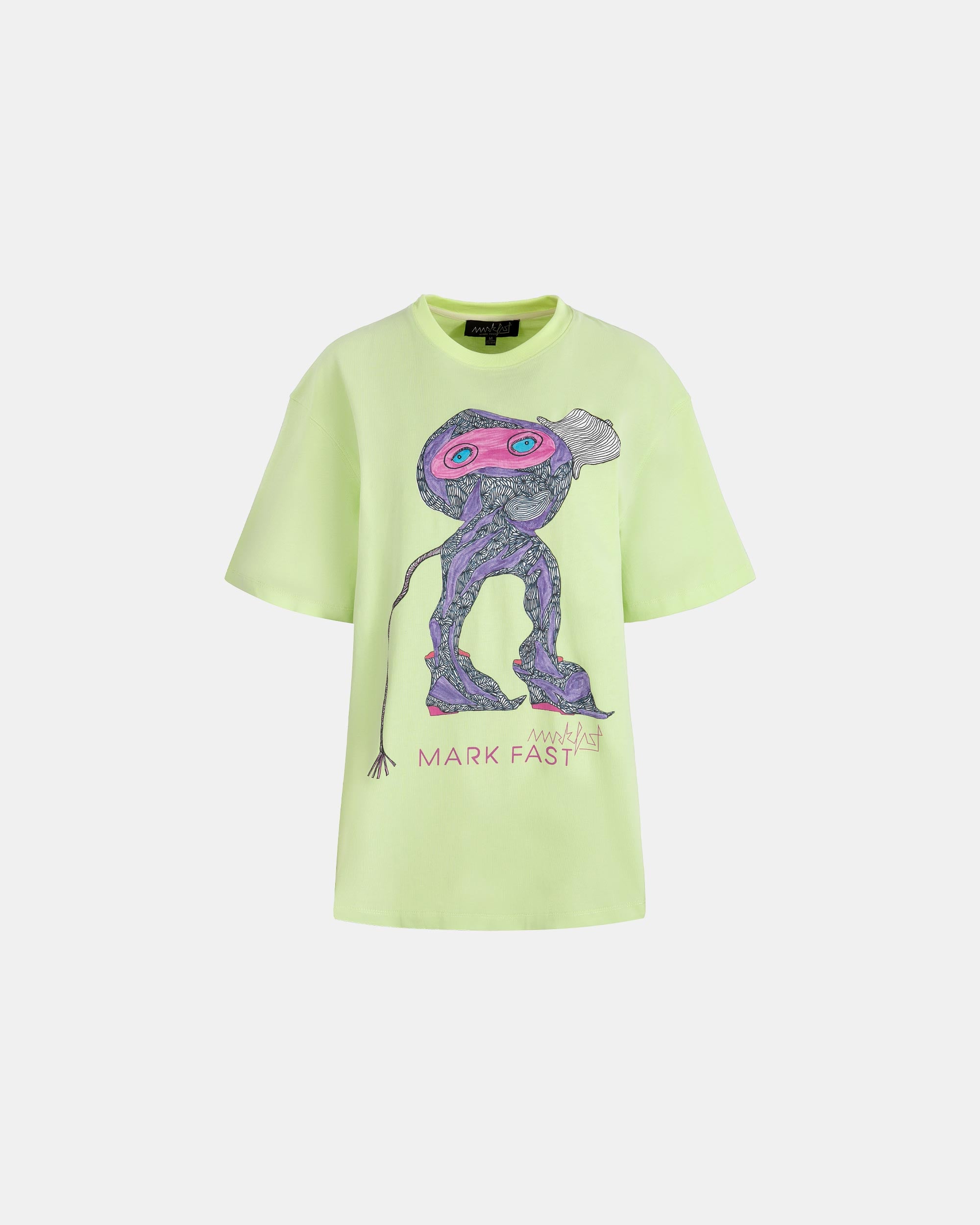 Unisex Graffiti Print Loose Round Neck T-Shirt