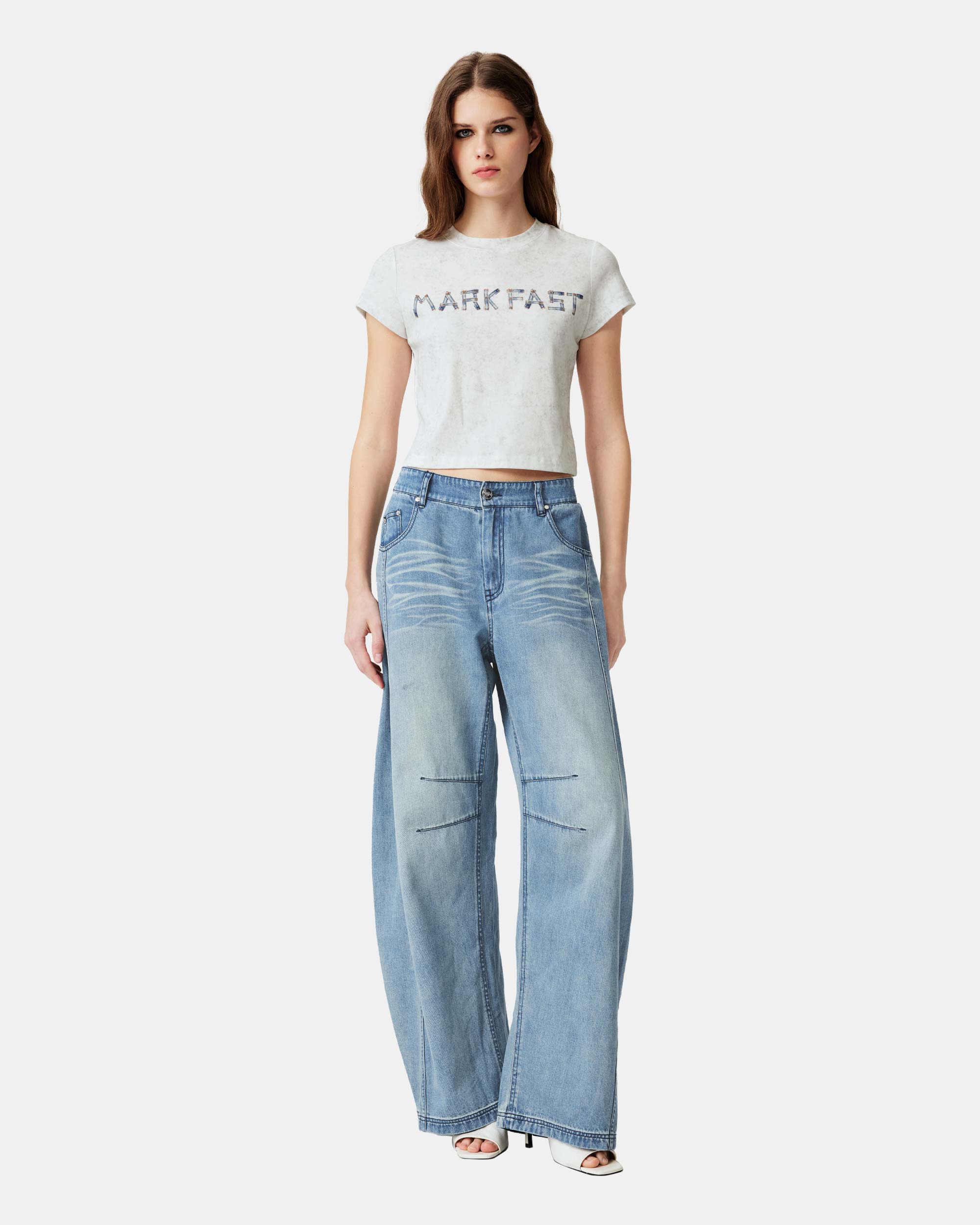 Unisex Panel-Stitch Baggy Denim Pants