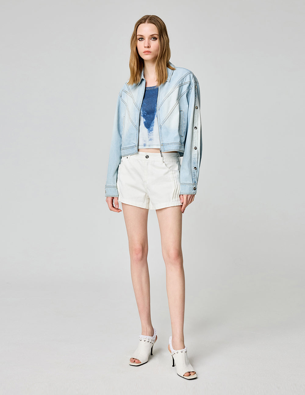 Women's Vintage Washed Cotton Short Denim Jacket