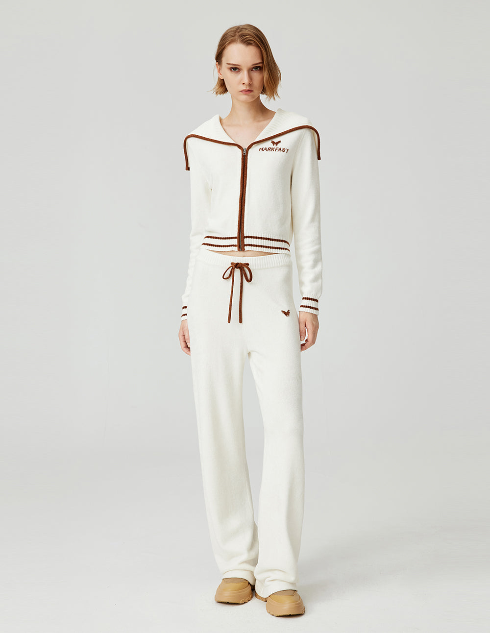 Women's High-Waist Elastic Belted Versatile Slim-Fit A-Line Knitted Top