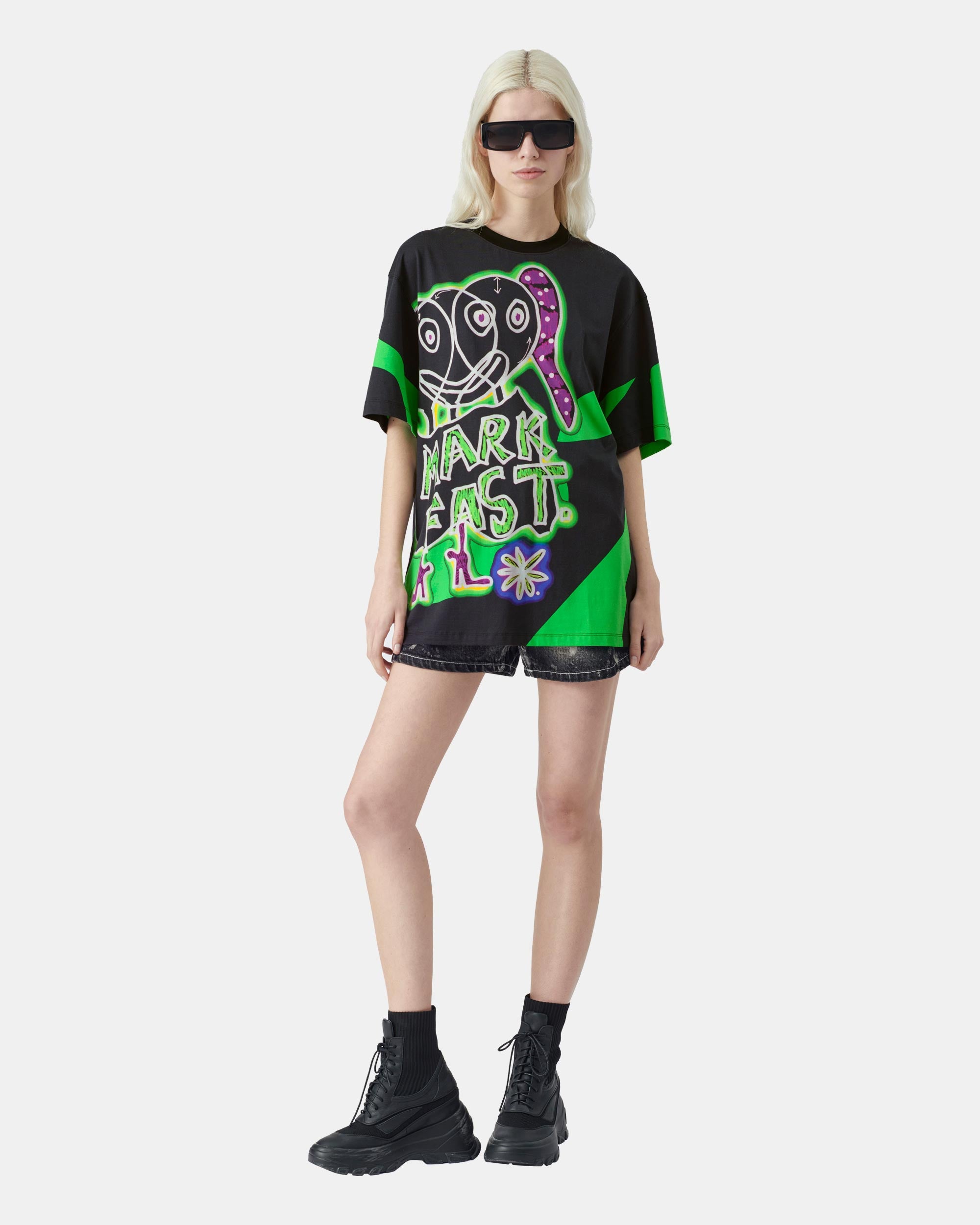 Unisex Neon Graphic Loose Fit Streetwear T-Shirt