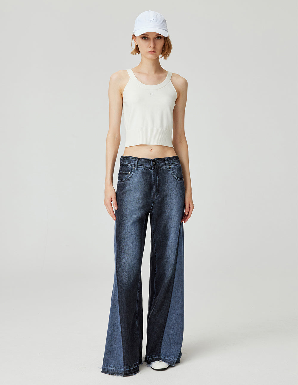 Women's High-Waisted Loose Straight Vintage Wash Jeans