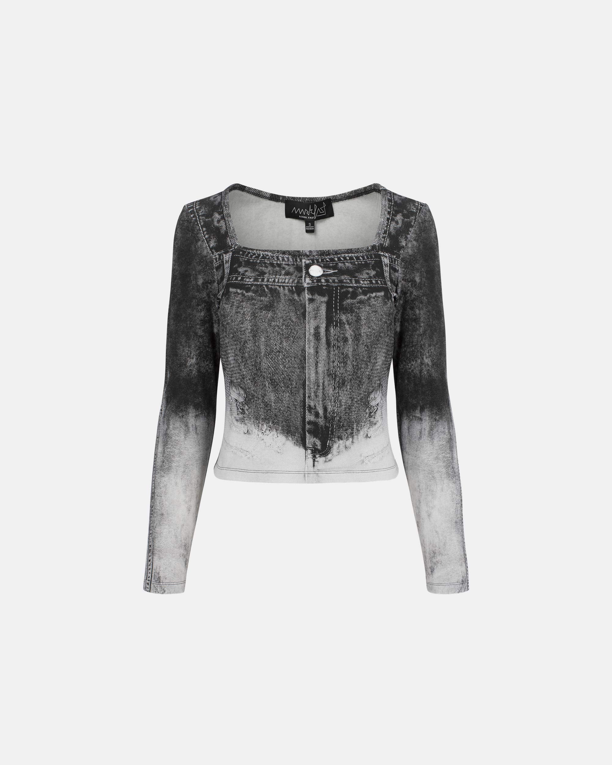 Women's Cloud-Soft Washed Yellow Gradient Denim Top