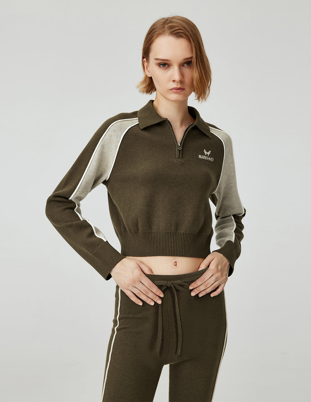 Women's Half-Zip Collared Knit Sweater