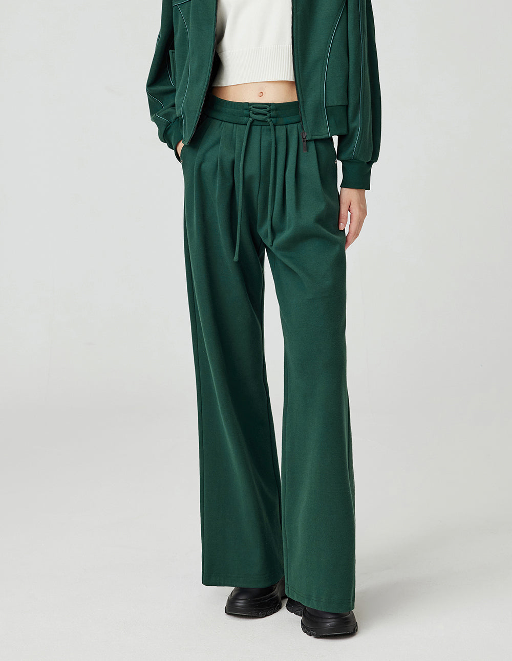 Women's Versatile Slimming Elastic Drawstring Wide-Leg Pants