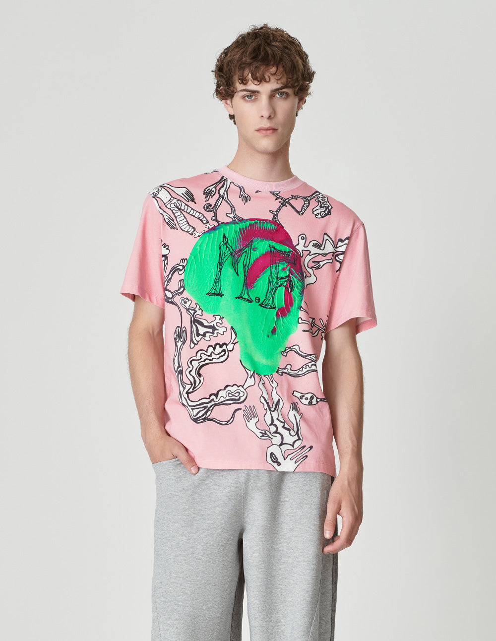 Unisex Around The Planet Printed Cotton T-Shirt