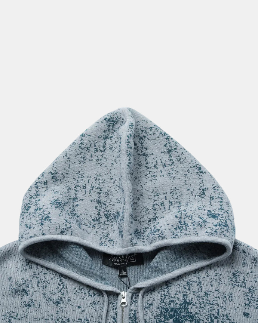 Women's Denim Blue Hooded Knitted Cardigan