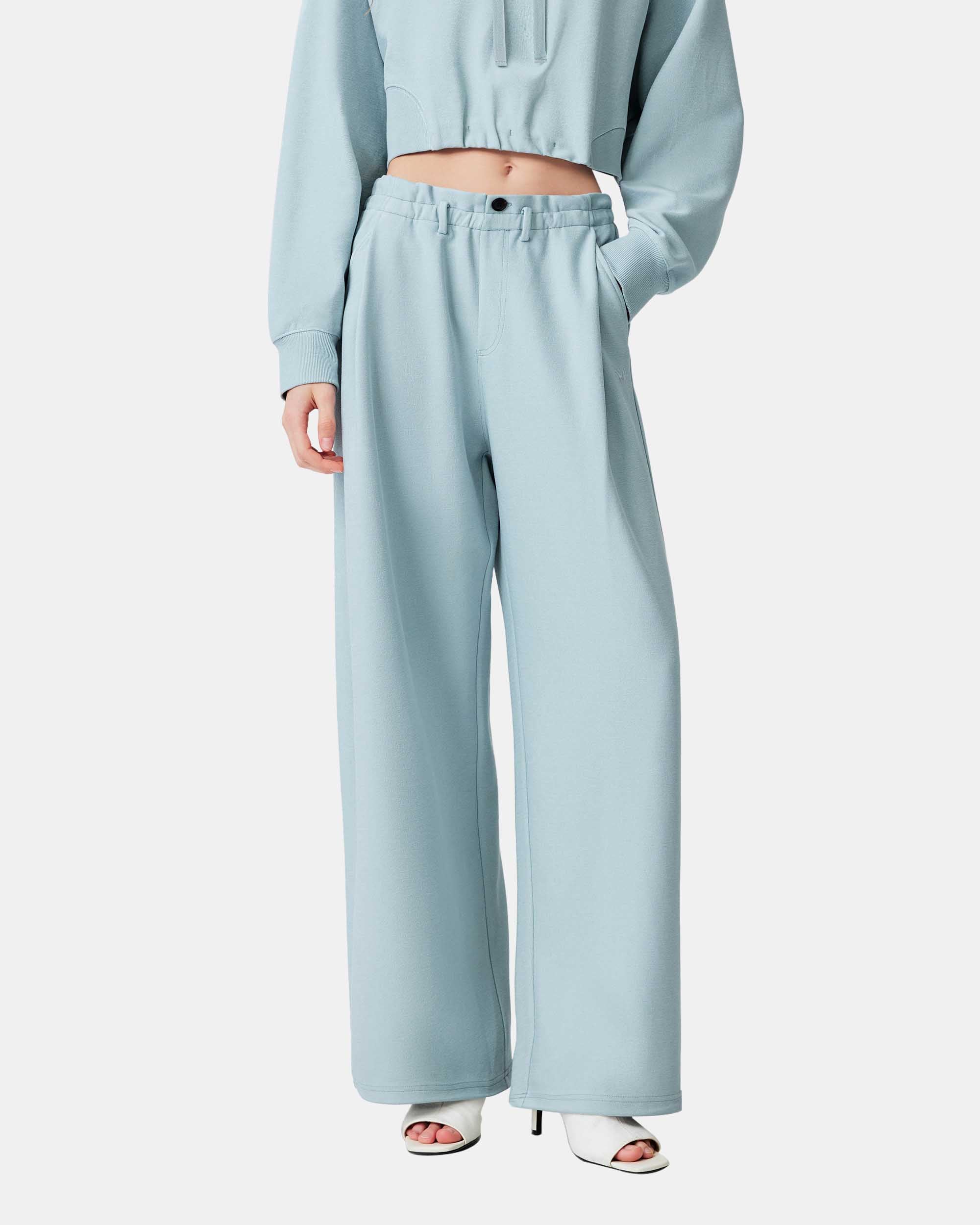 Women's High-Waisted Wide Leg Relaxed Knit Pants