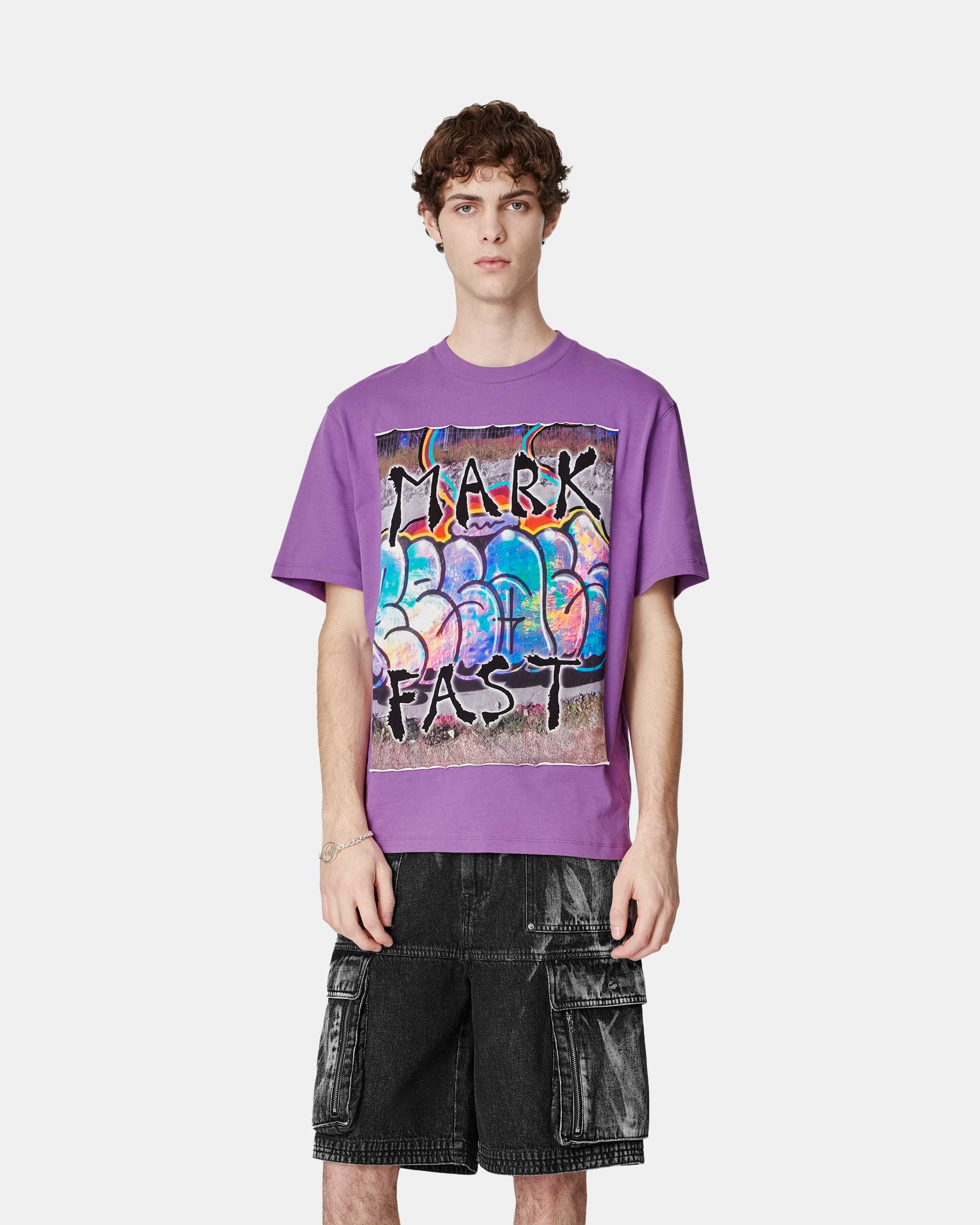 Men's Tie-Bleached Washed Shorts