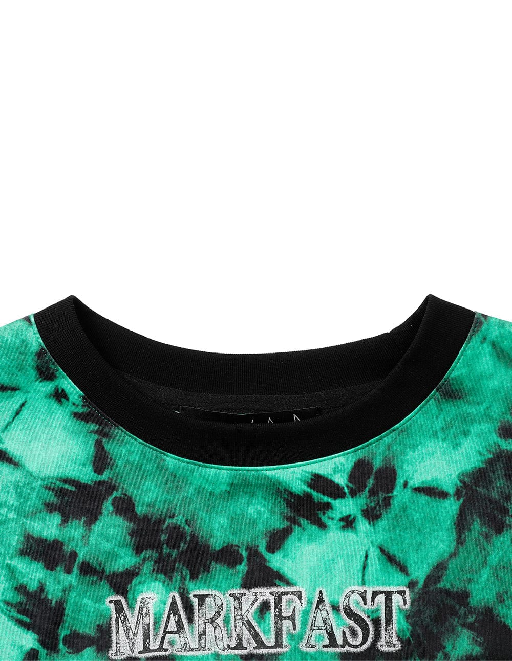 Women's Cotton Green Tie-Dye Twist Front Cropped Slim-Fit T-Shirt