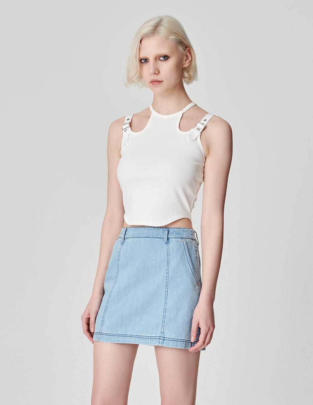 Women's Washed Denim Skirt