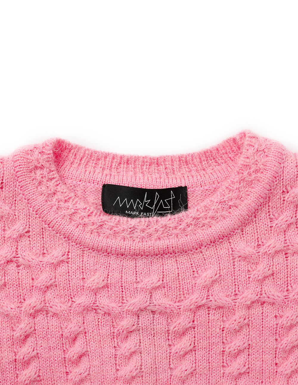 Women's Soft Petal Pink Longline Cable Knit Pullover Sweater
