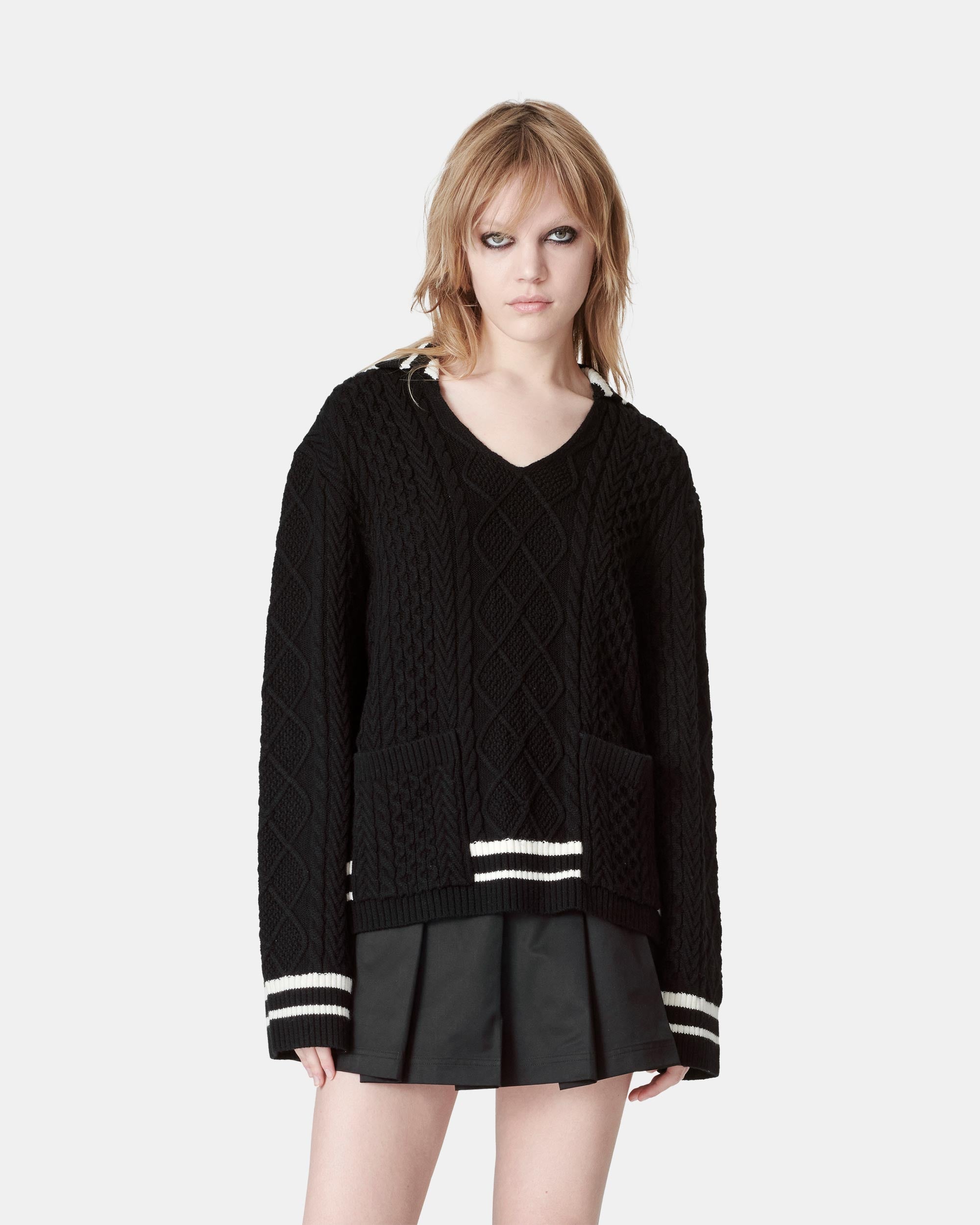 Women's Contrast Pattern Knitted Pullover