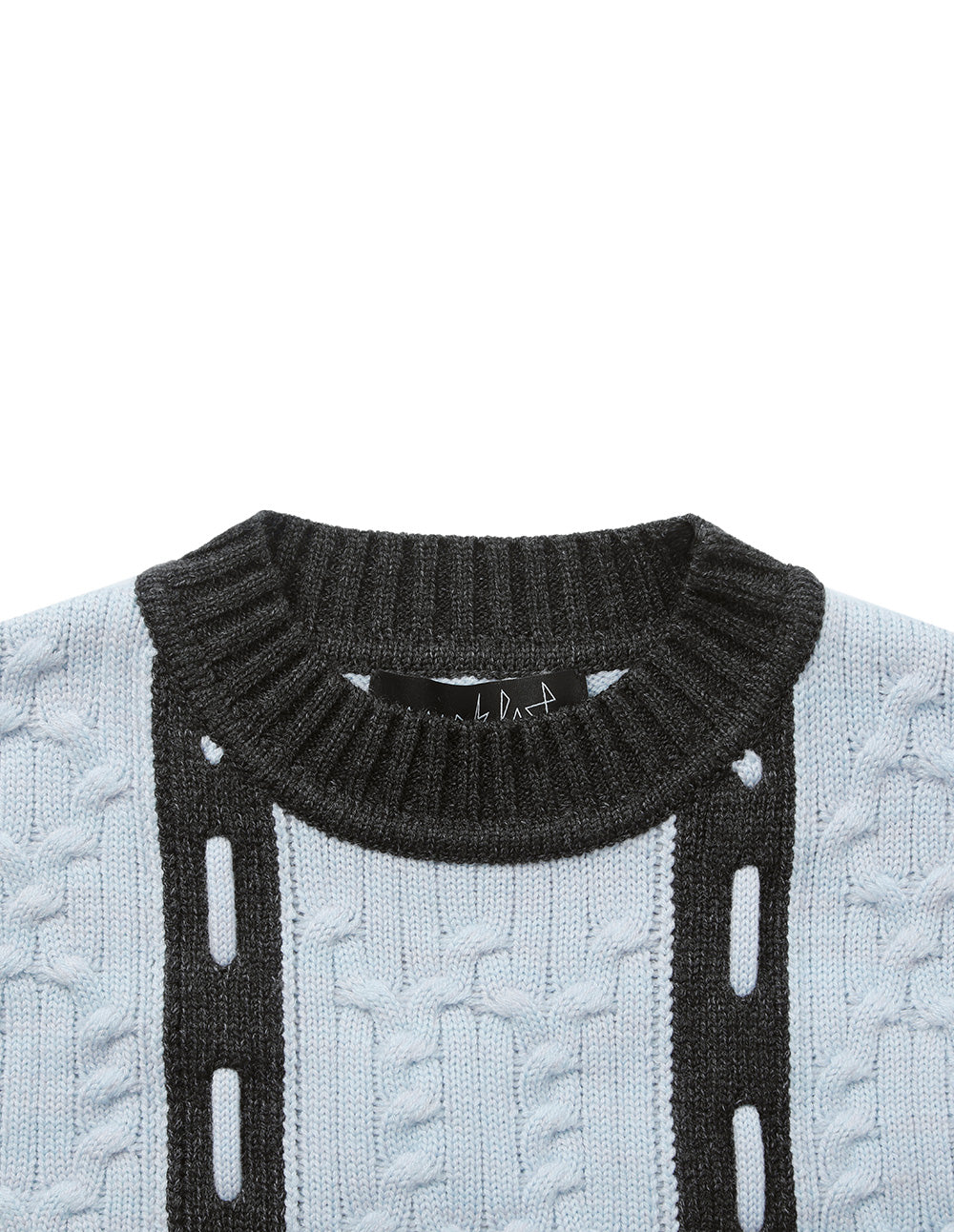 Unisex Wool Blend Contrasting Sweater