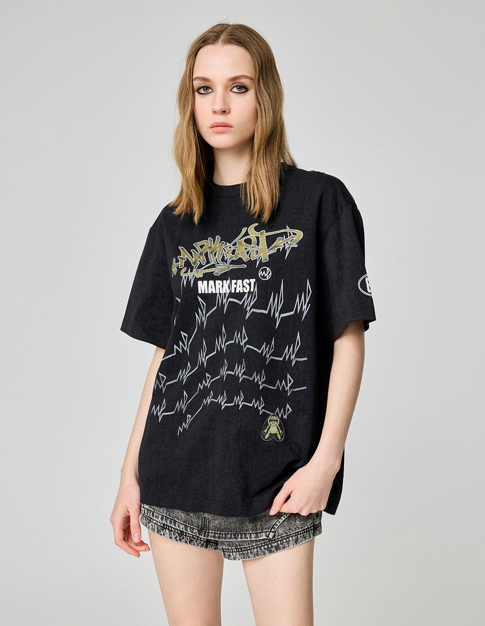 Women's Cotton Retro Logo Print T-Shirt
