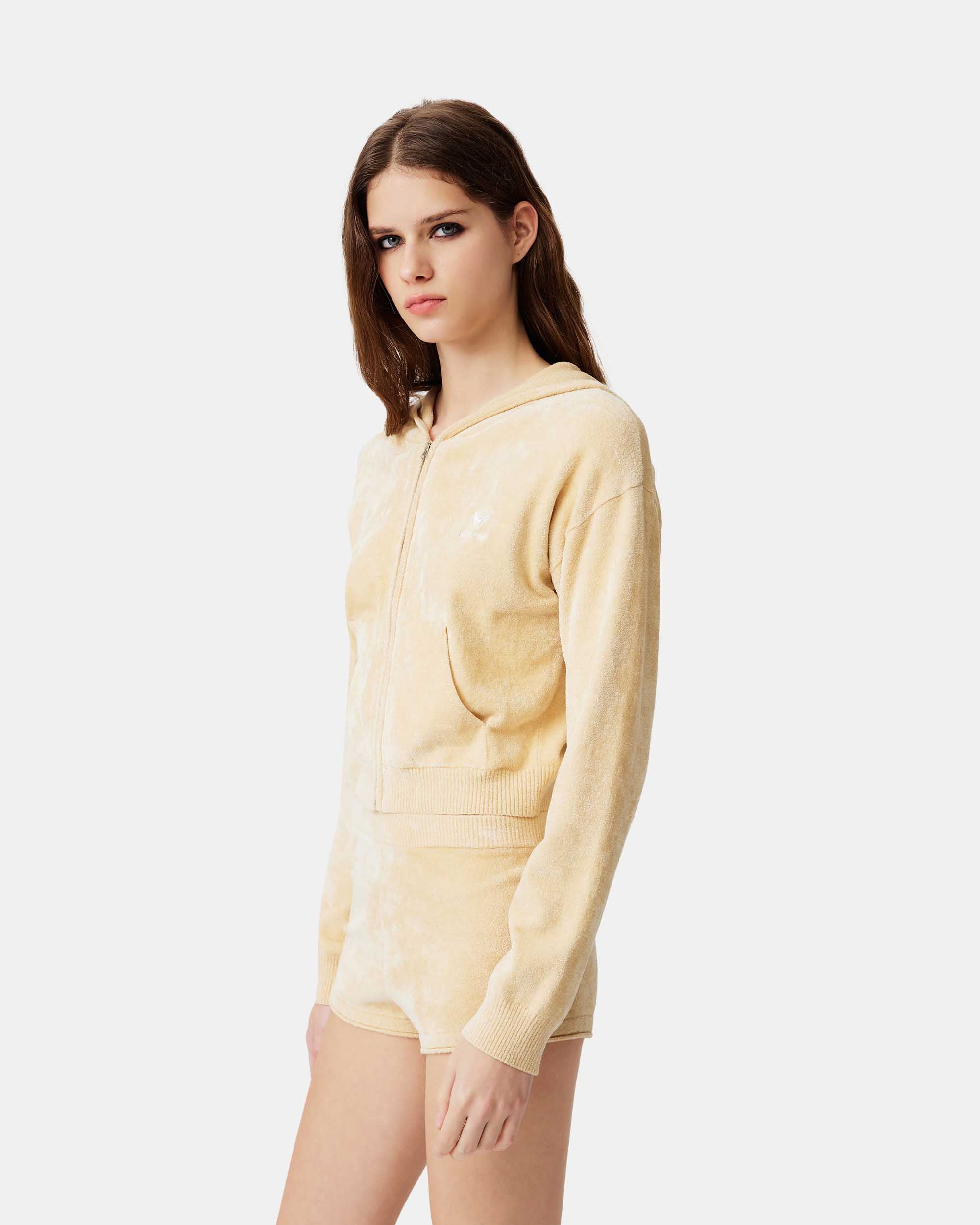 Women's Terry Cloth Ribbed Waistband Mini Shorts
