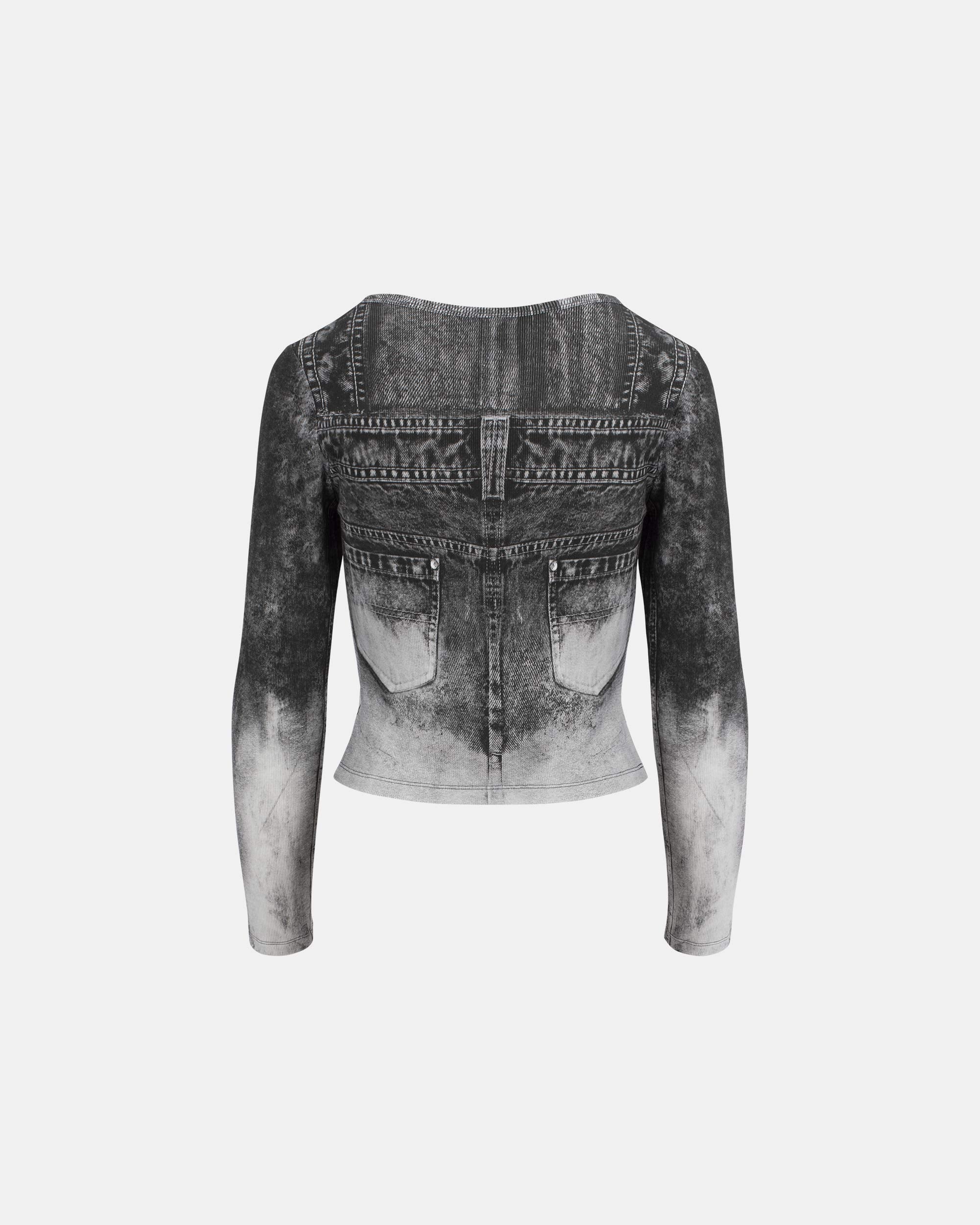 Women's Cloud-Soft Washed Yellow Gradient Denim Top