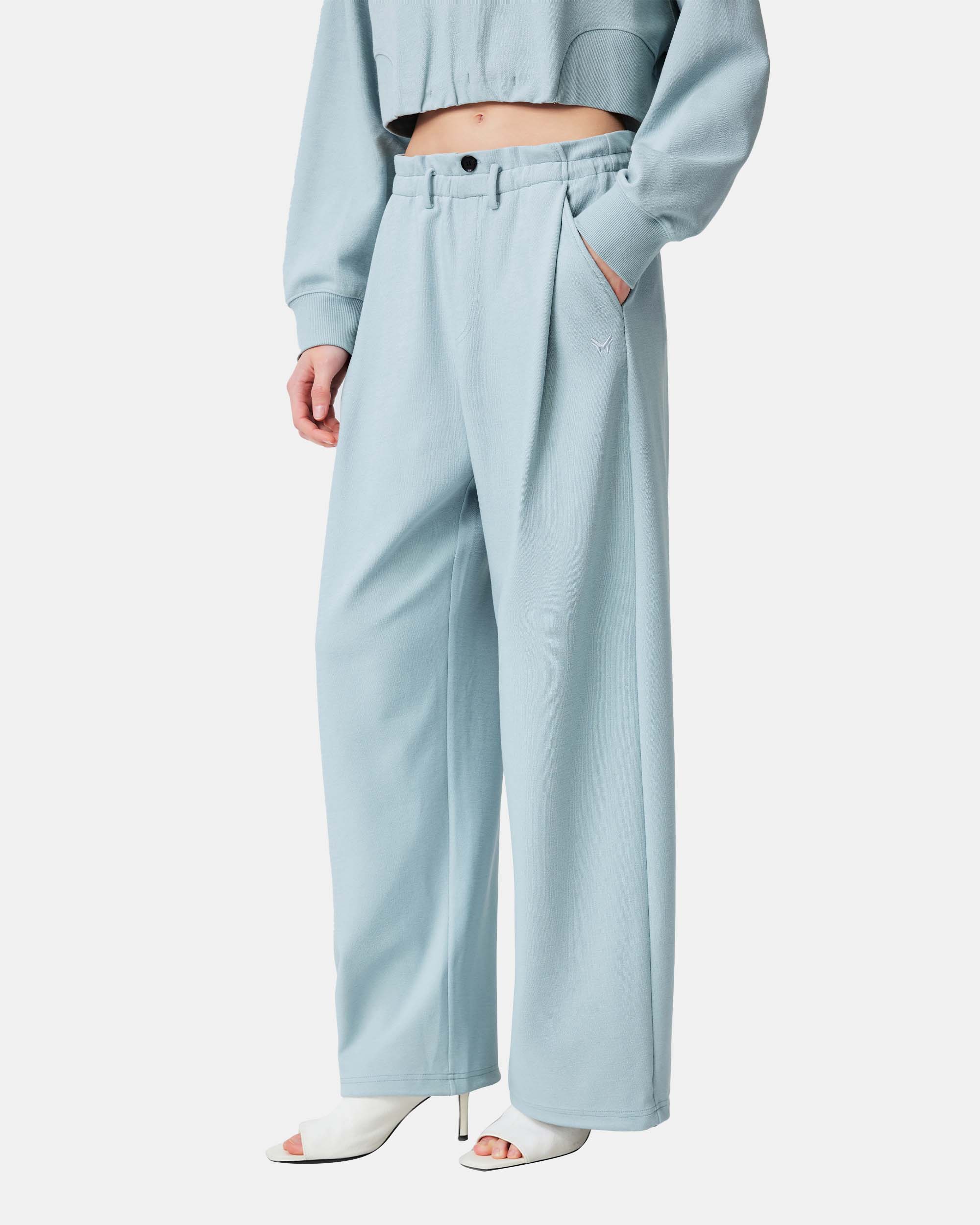 Women's High-Waisted Wide Leg Relaxed Knit Pants