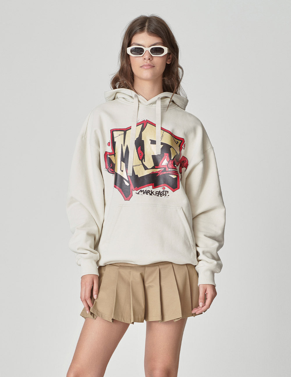 Unisex Graffiti Cotton Hooded Sweatshirt