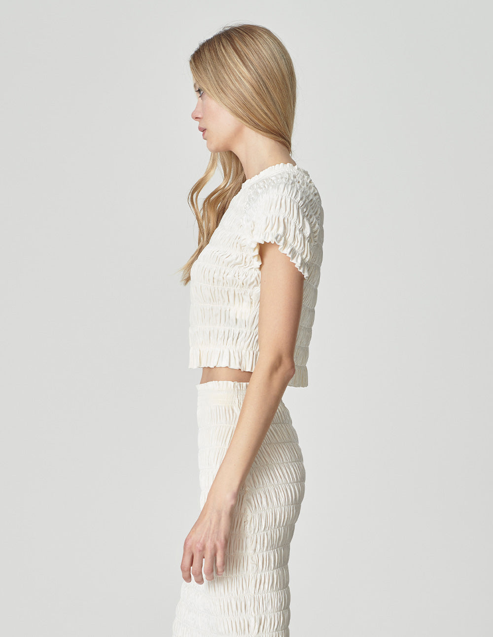 Women's Stretch Pleated Crop Top